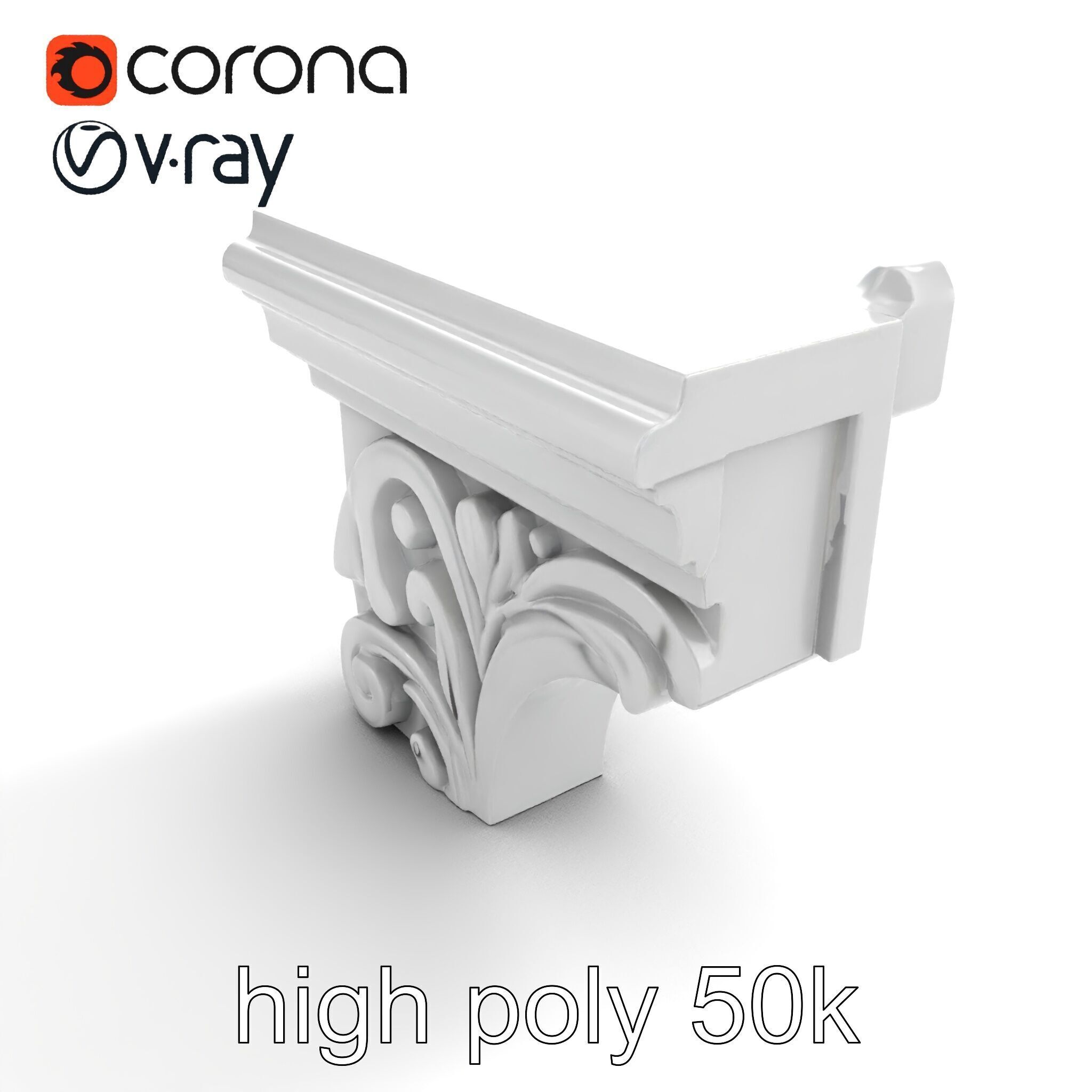 Intricate Ornamental Molding Relief model pack Low-poly 3D model_14