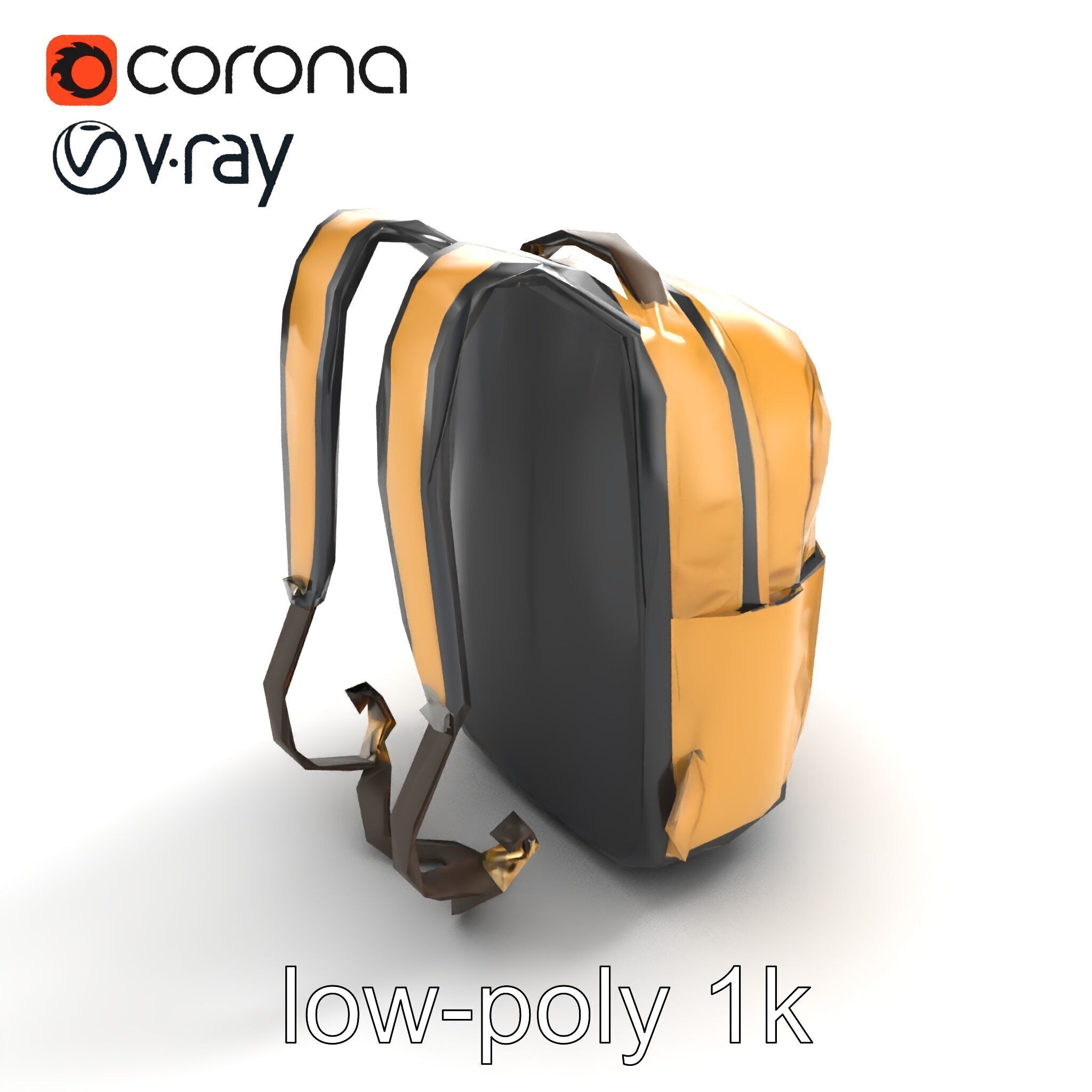 Minimalist Daypack Backpack Model Pack Low-poly 3D model_8