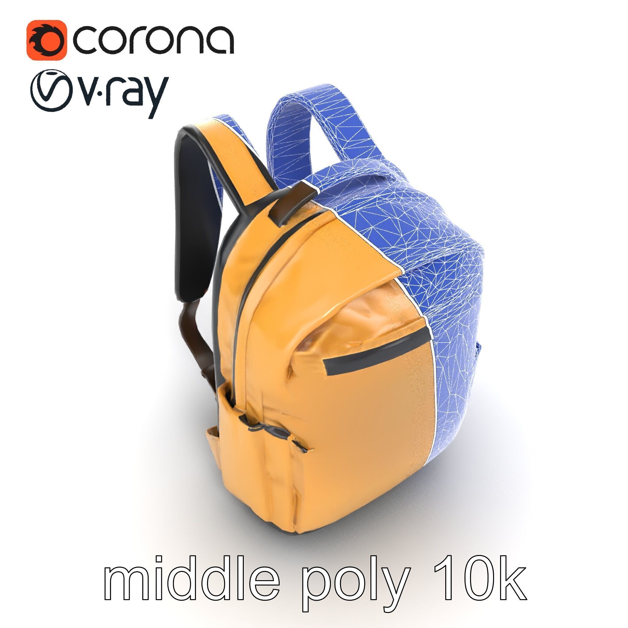Minimalist Daypack Backpack Model Pack Low-poly 3D model_21