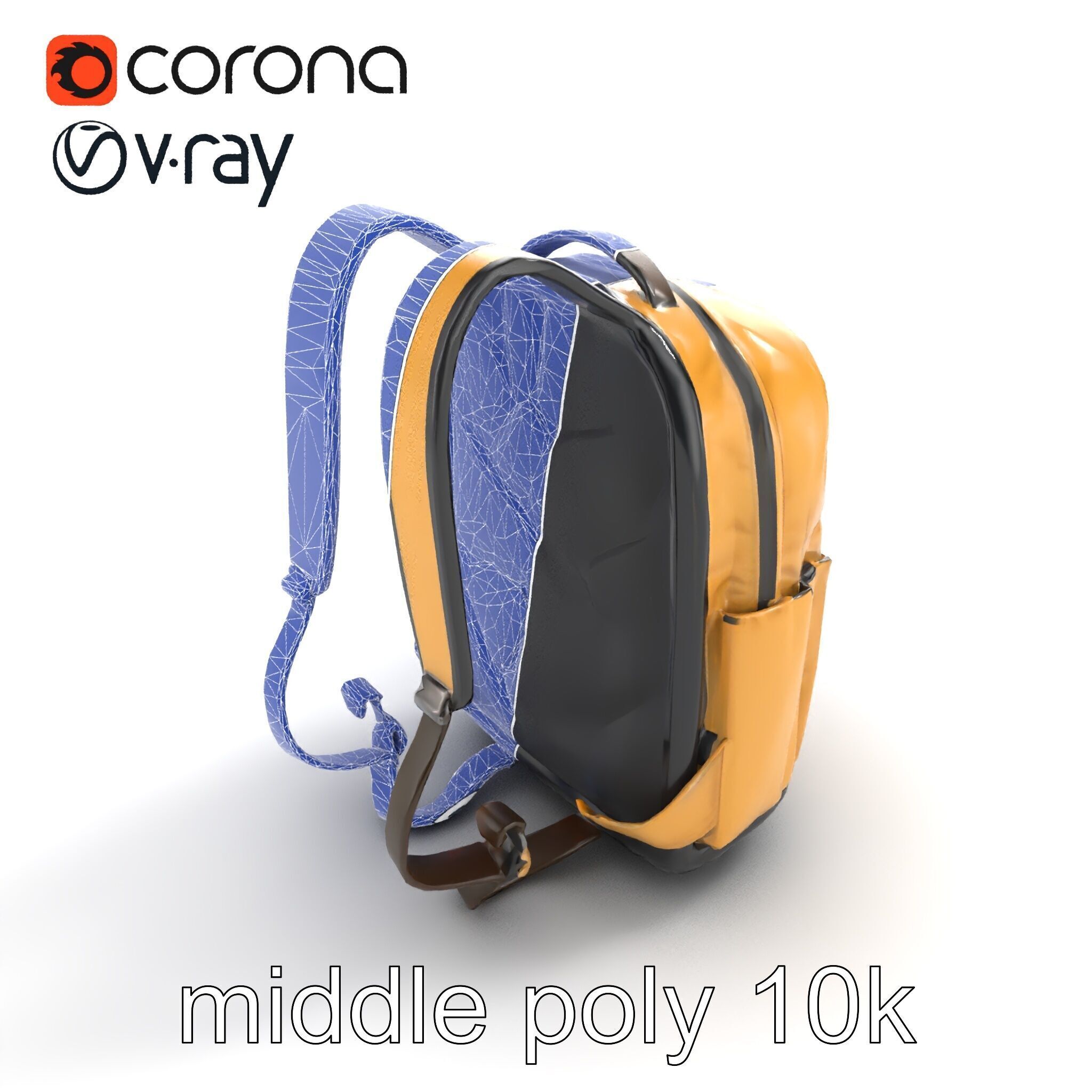 Minimalist Daypack Backpack Model Pack Low-poly 3D model_10