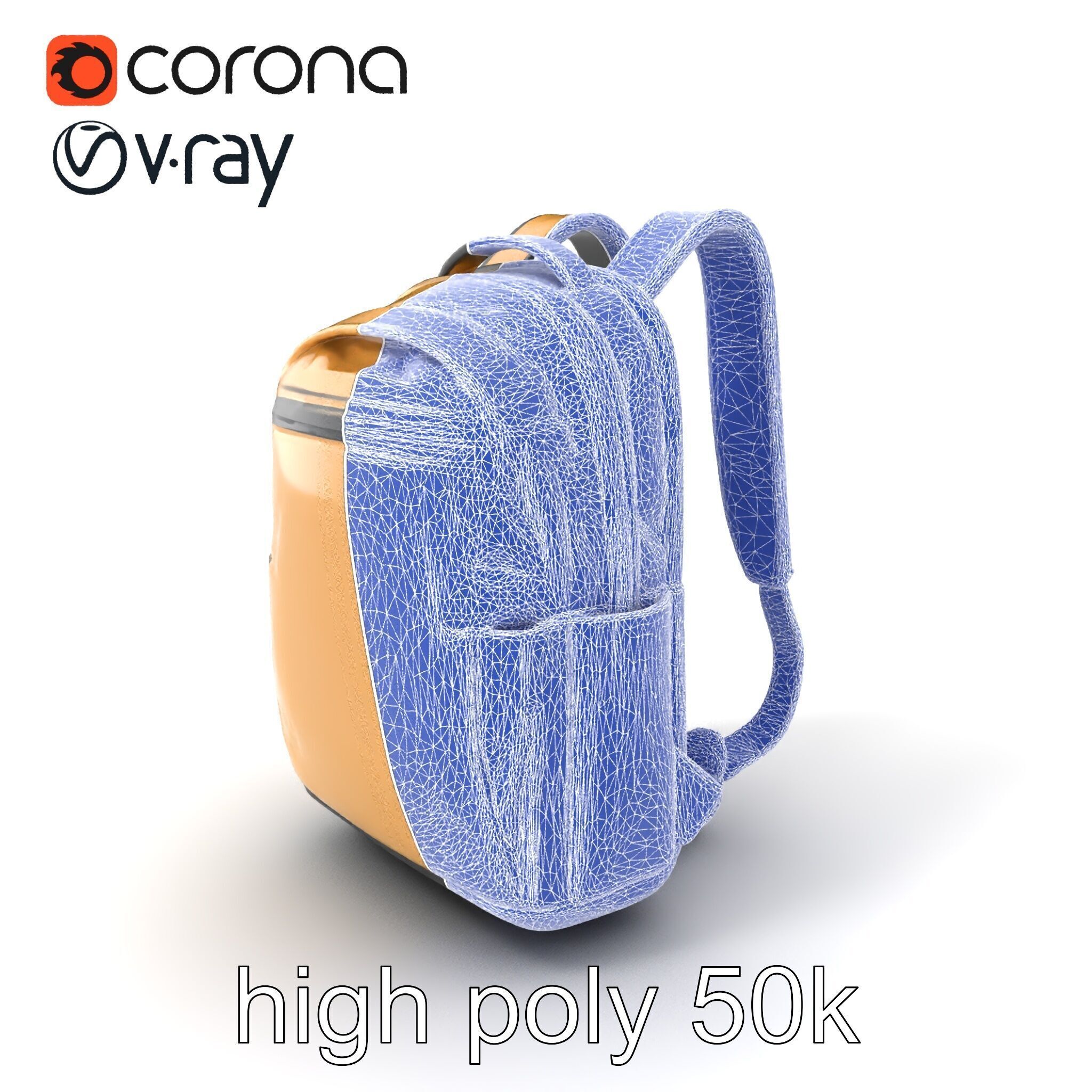 Minimalist Daypack Backpack Model Pack Low-poly 3D model_1