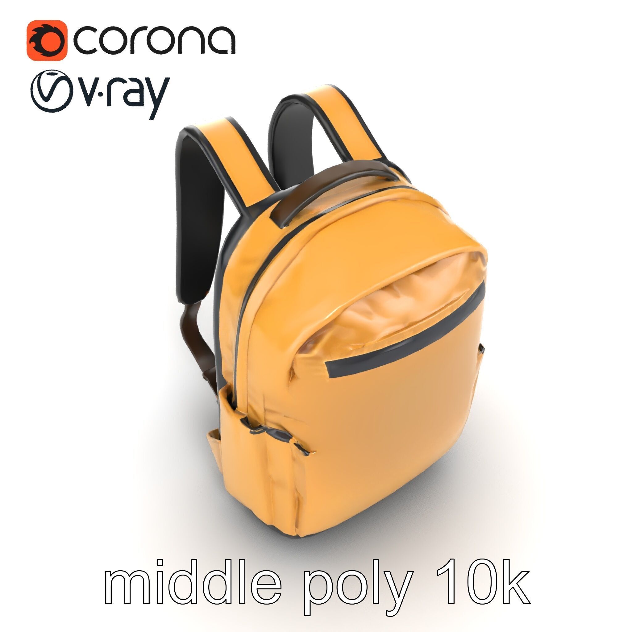 Minimalist Daypack Backpack Model Pack Low-poly 3D model_29
