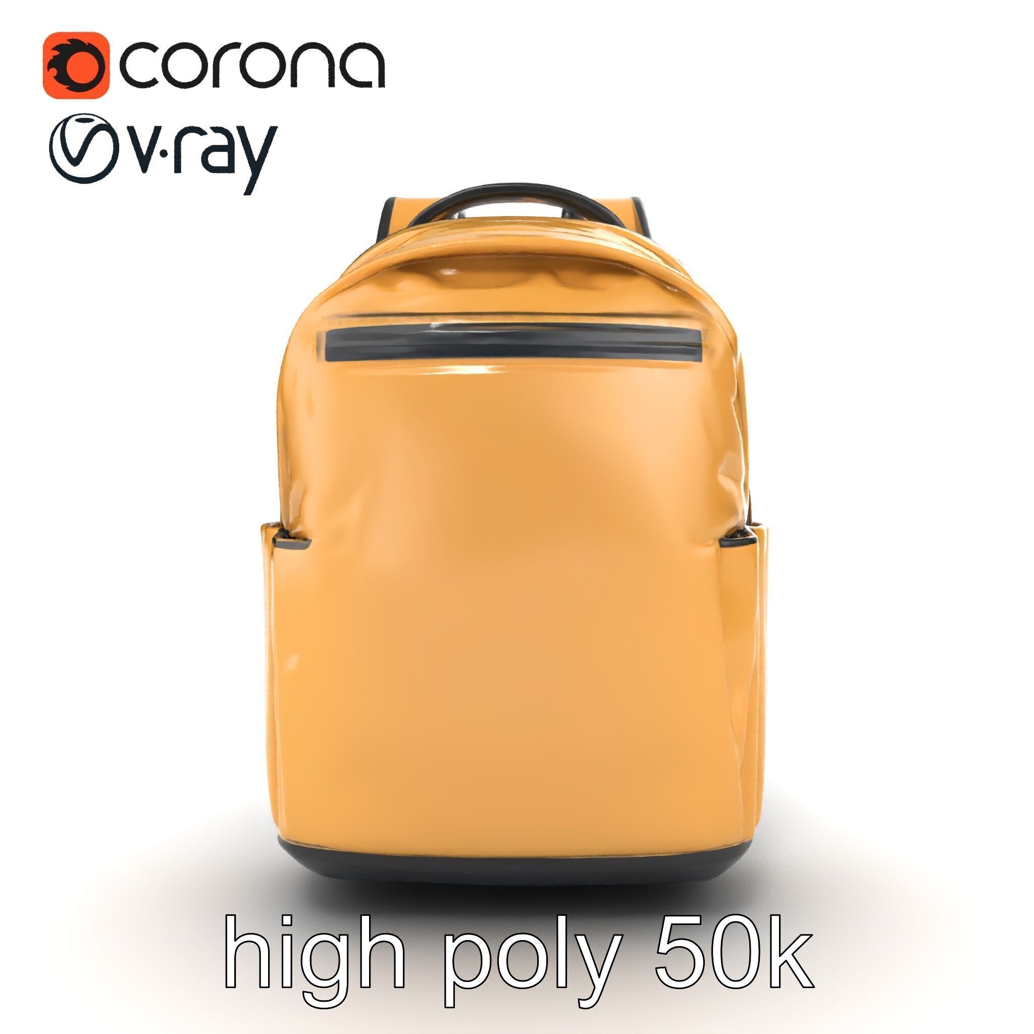 Minimalist Daypack Backpack Model Pack Low-poly 3D model_26