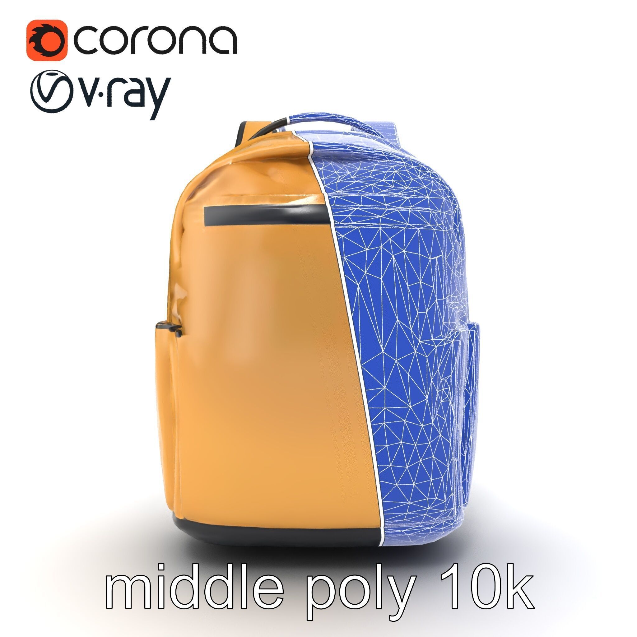 Minimalist Daypack Backpack Model Pack Low-poly 3D model_24