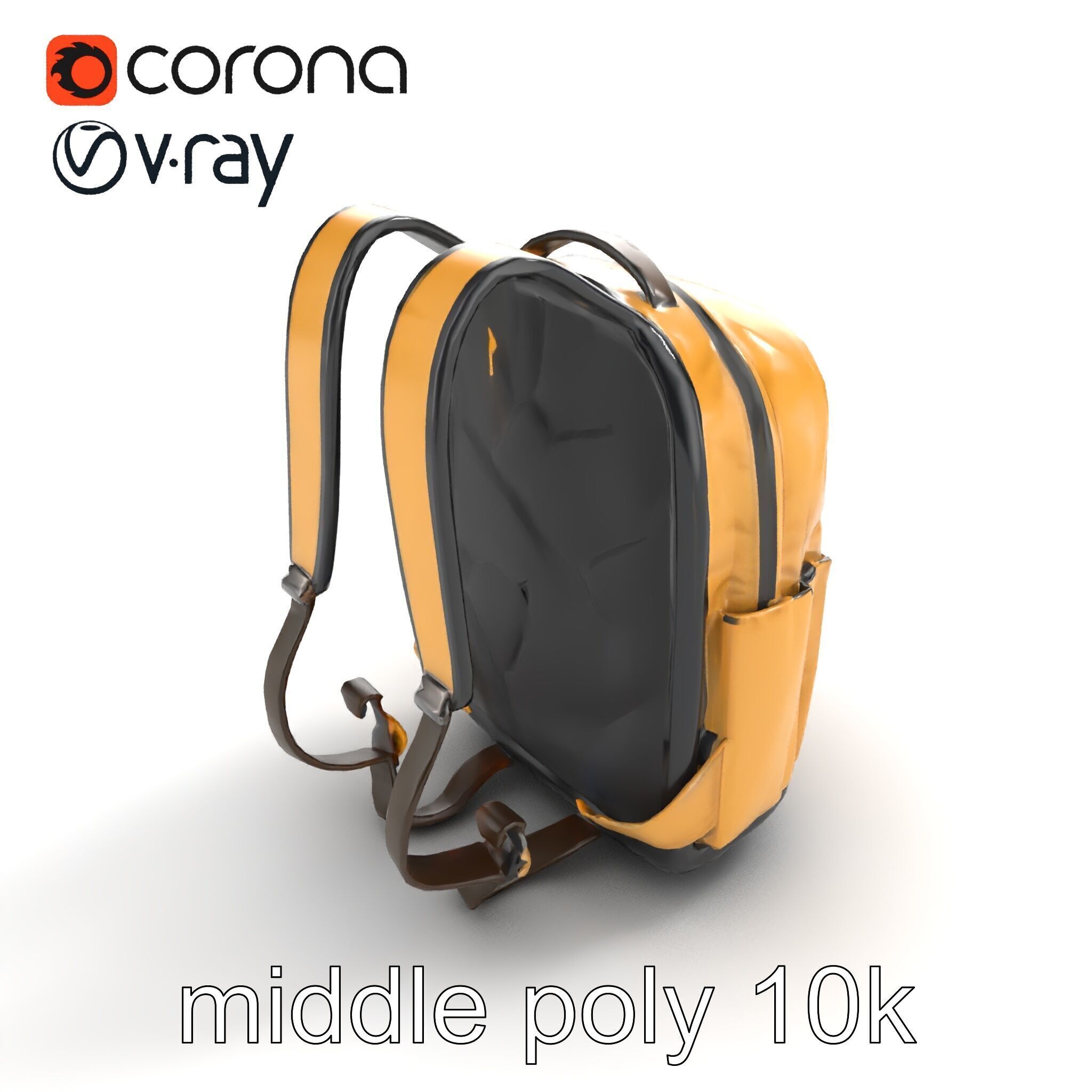 Minimalist Daypack Backpack Model Pack Low-poly 3D model_7
