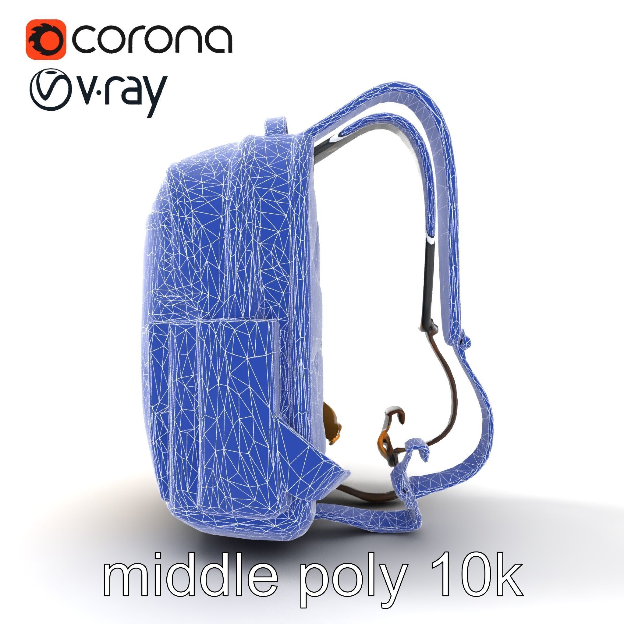 Minimalist Daypack Backpack Model Pack Low-poly 3D model_30