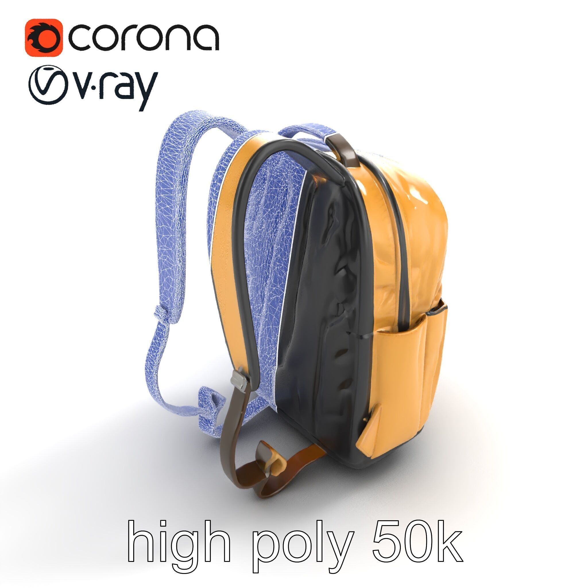 Minimalist Daypack Backpack Model Pack Low-poly 3D model_11