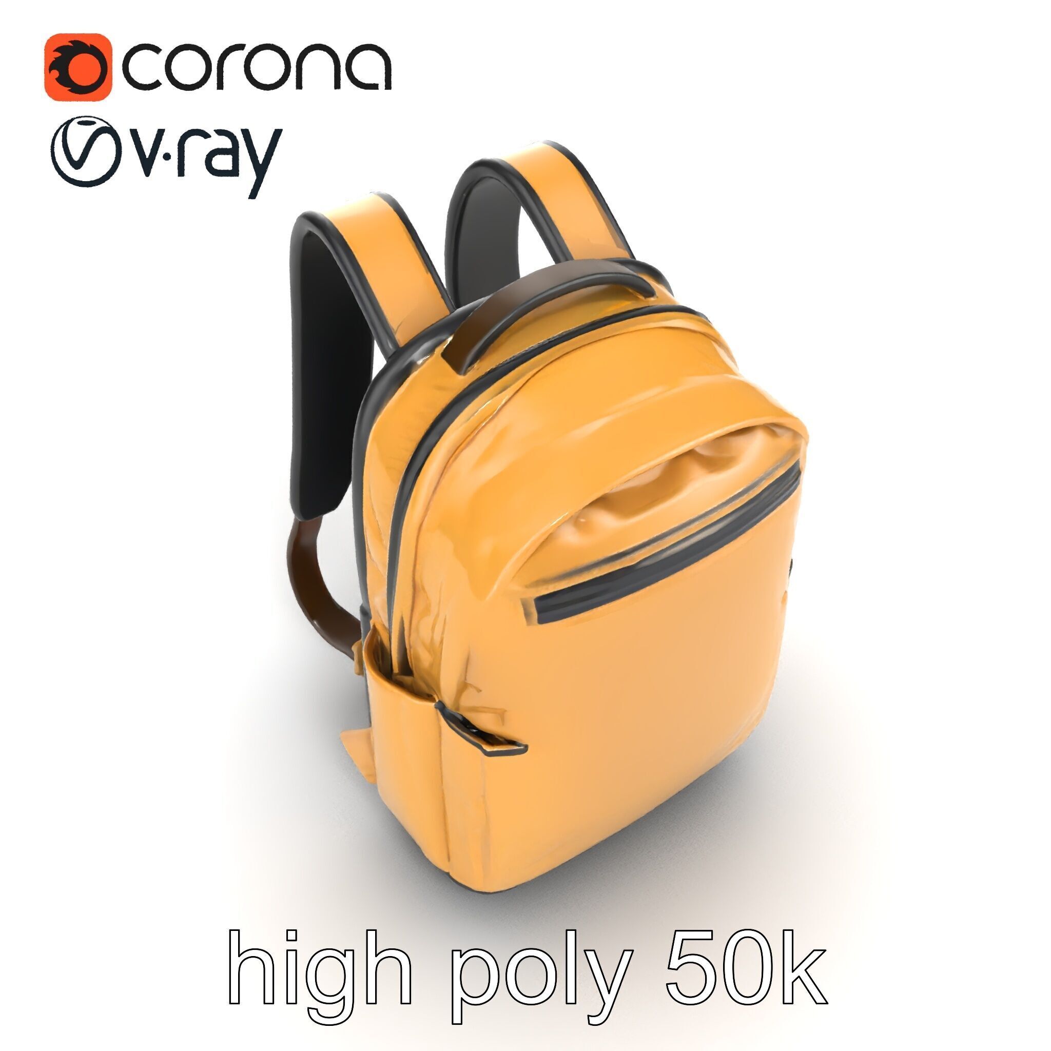 Minimalist Daypack Backpack Model Pack Low-poly 3D model_28