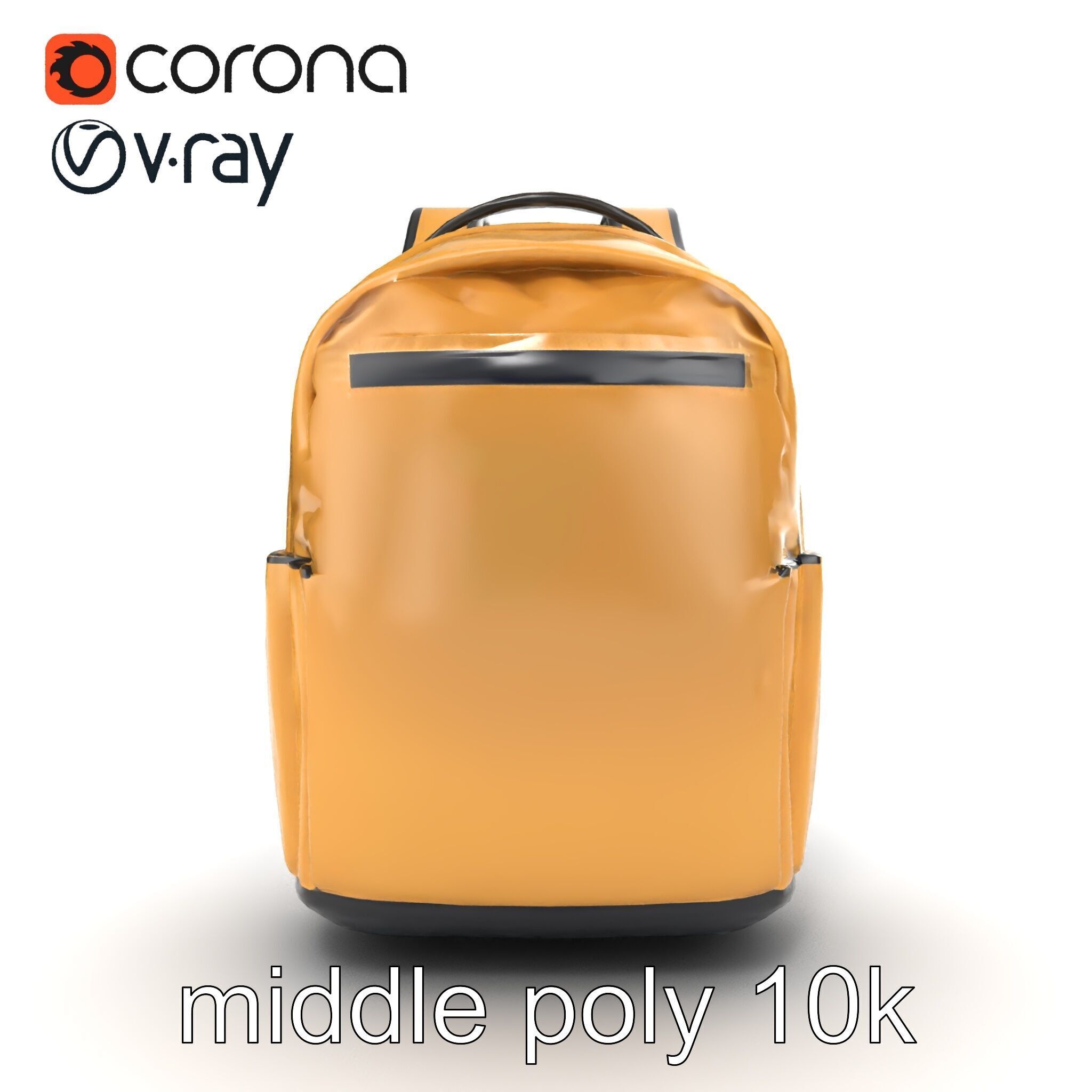 Minimalist Daypack Backpack Model Pack Low-poly 3D model_16