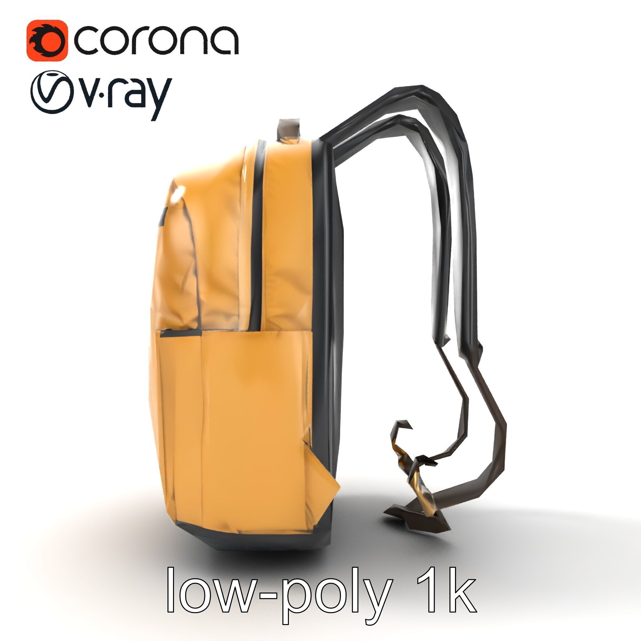 Minimalist Daypack Backpack Model Pack Low-poly 3D model_20