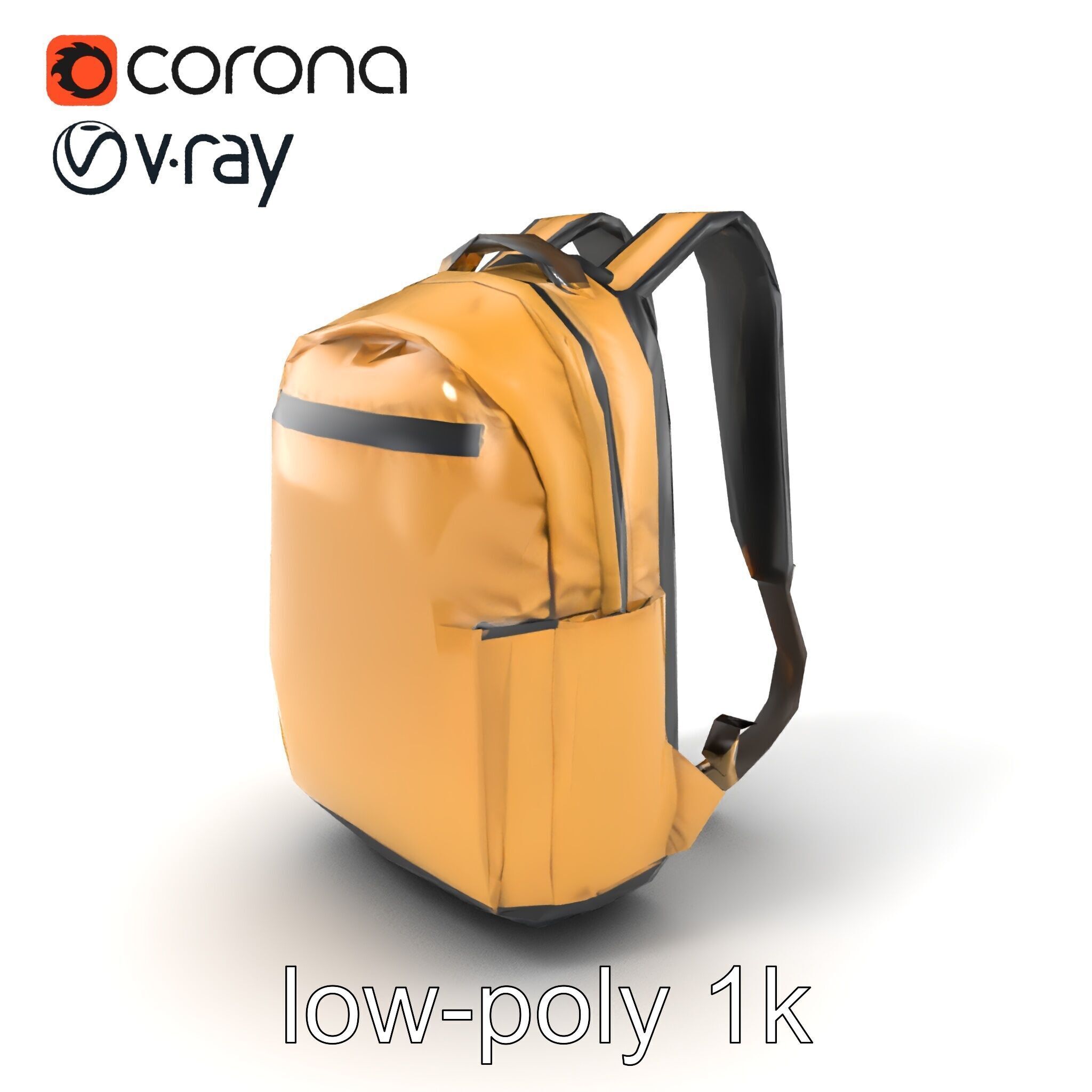 Minimalist Daypack Backpack Model Pack Low-poly 3D model_4