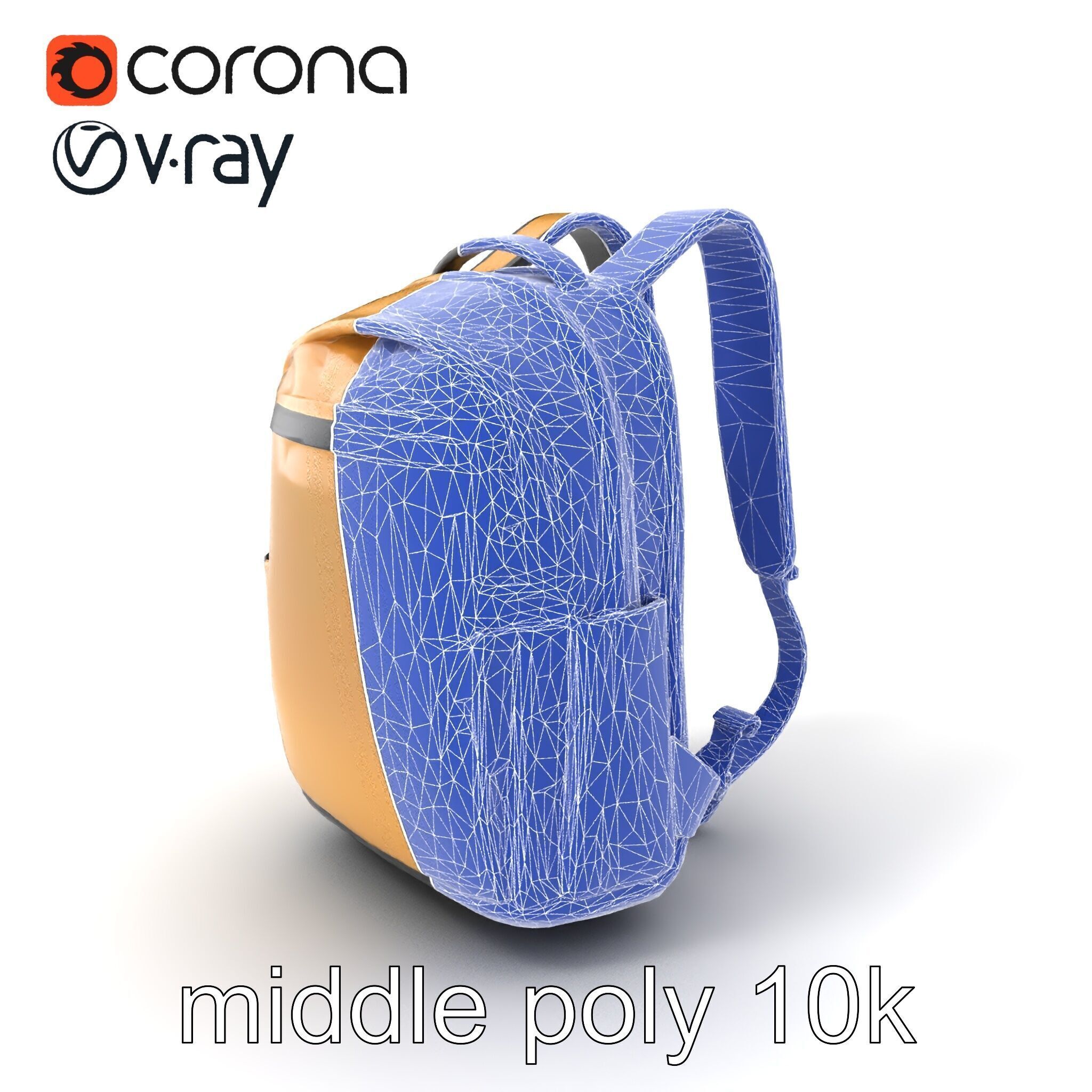 Minimalist Daypack Backpack Model Pack Low-poly 3D model_5