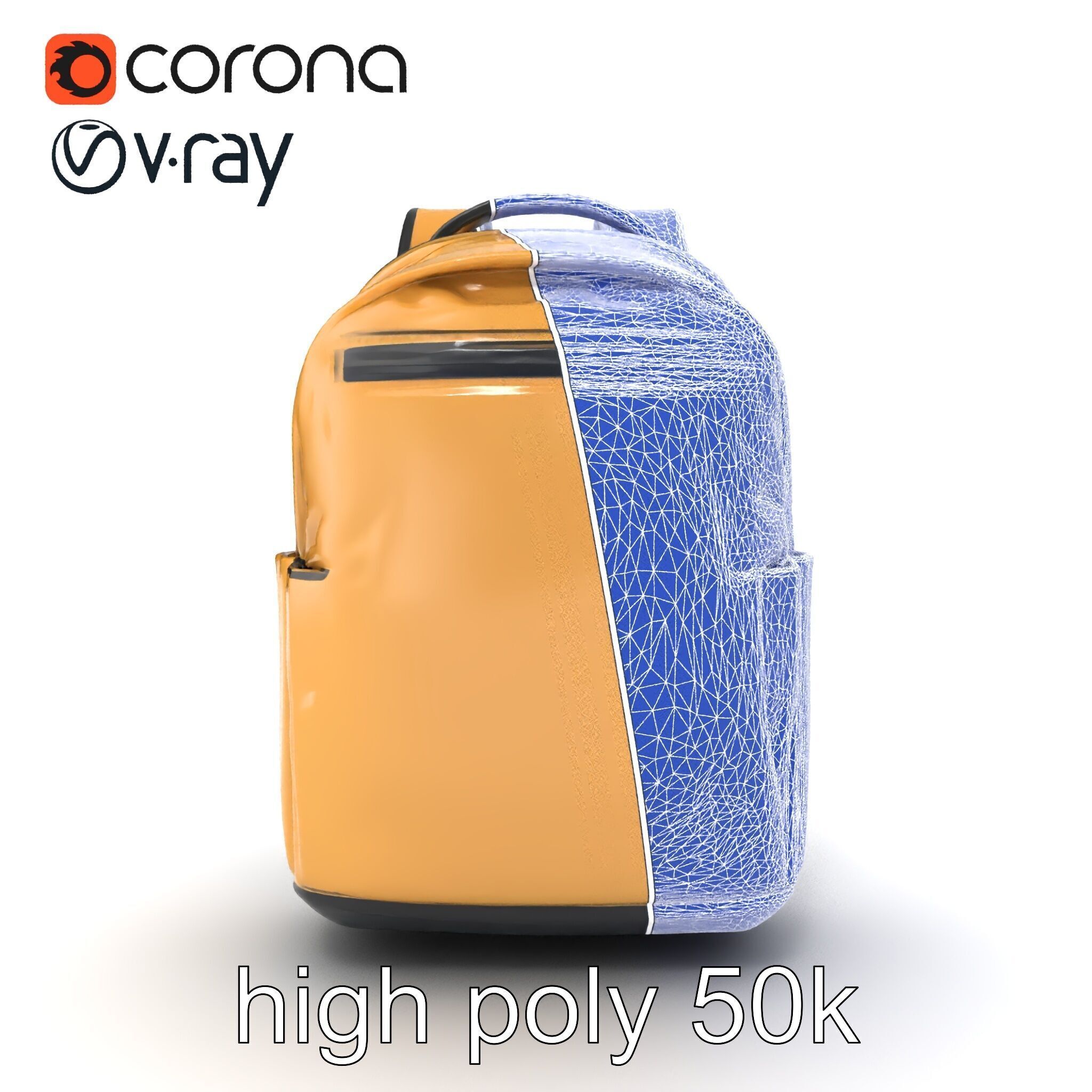 Minimalist Daypack Backpack Model Pack Low-poly 3D model_22