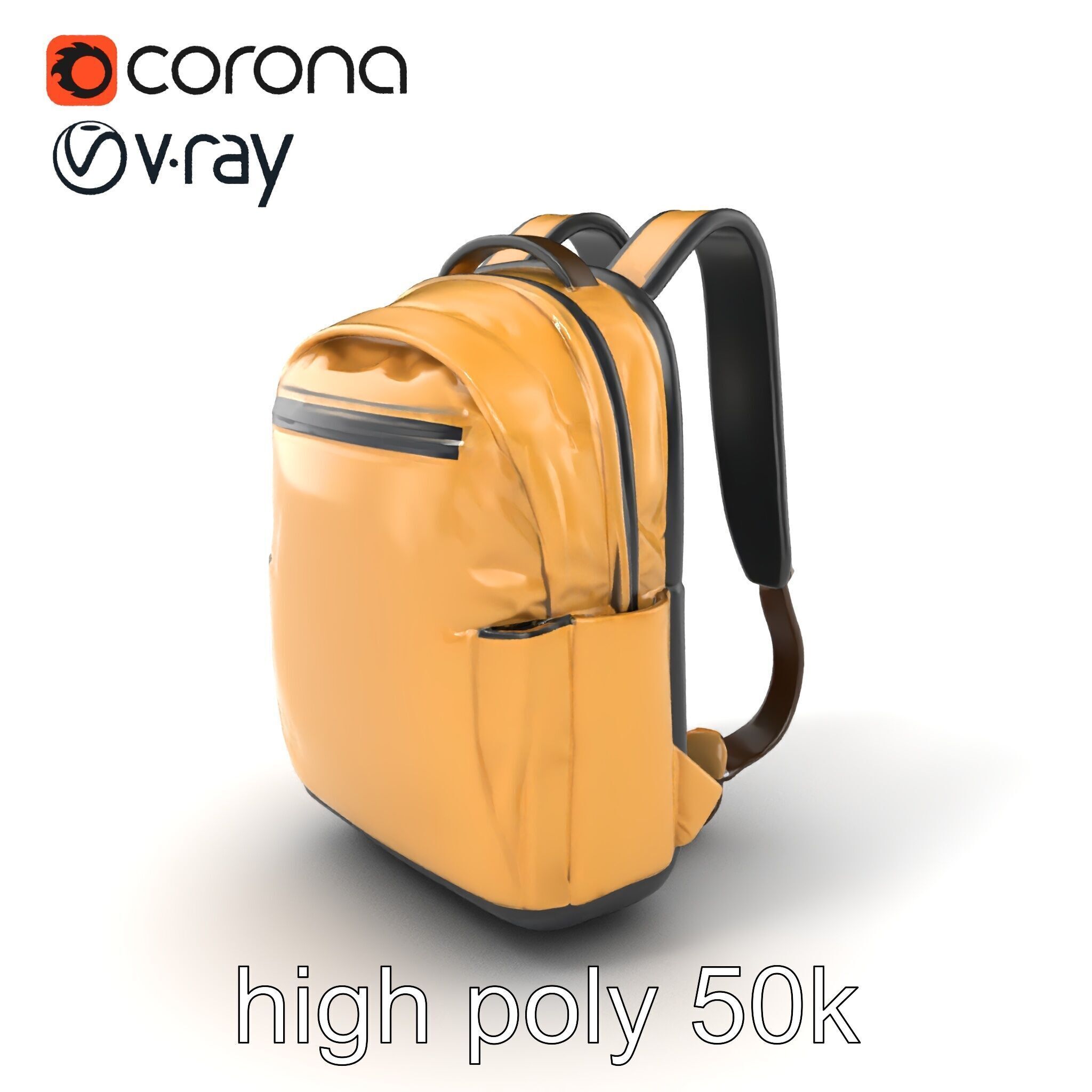 Minimalist Daypack Backpack Model Pack Low-poly 3D model_2