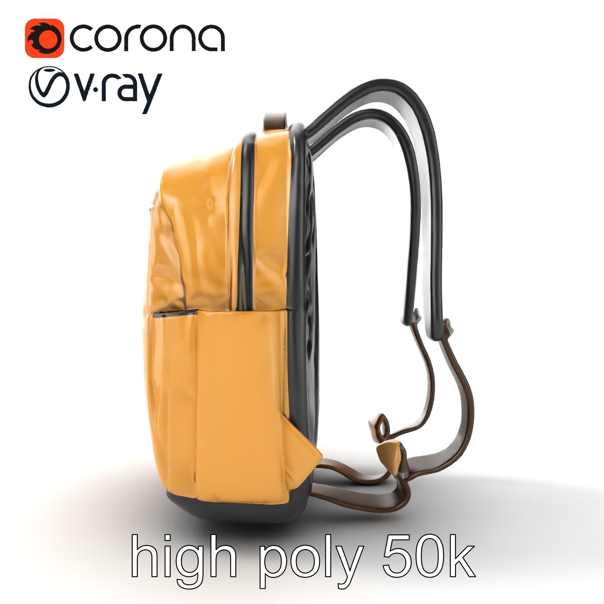 Minimalist Daypack Backpack Model Pack Low-poly 3D model_18