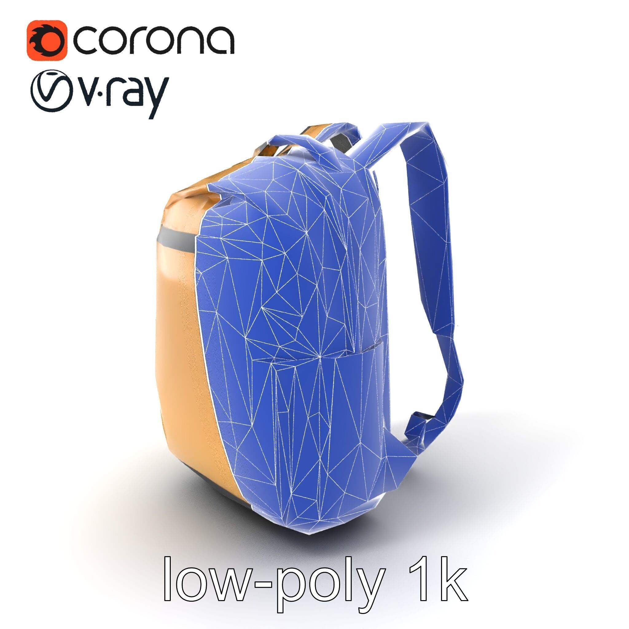 Minimalist Daypack Backpack Model Pack Low-poly 3D model_6