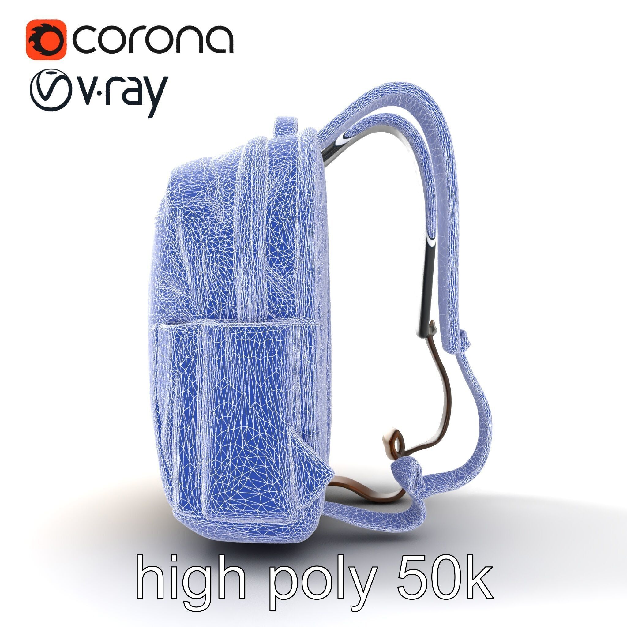 Minimalist Daypack Backpack Model Pack Low-poly 3D model_23