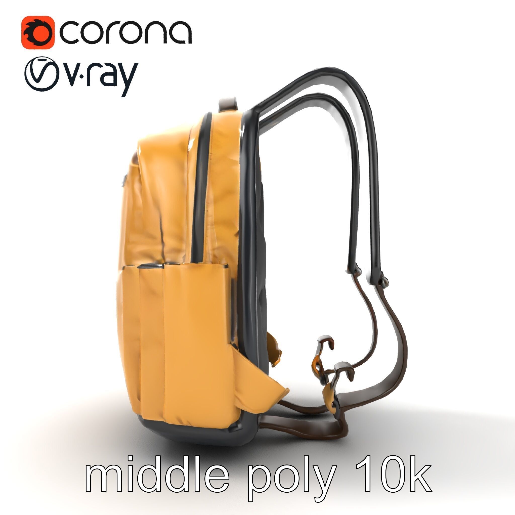 Minimalist Daypack Backpack Model Pack Low-poly 3D model_13