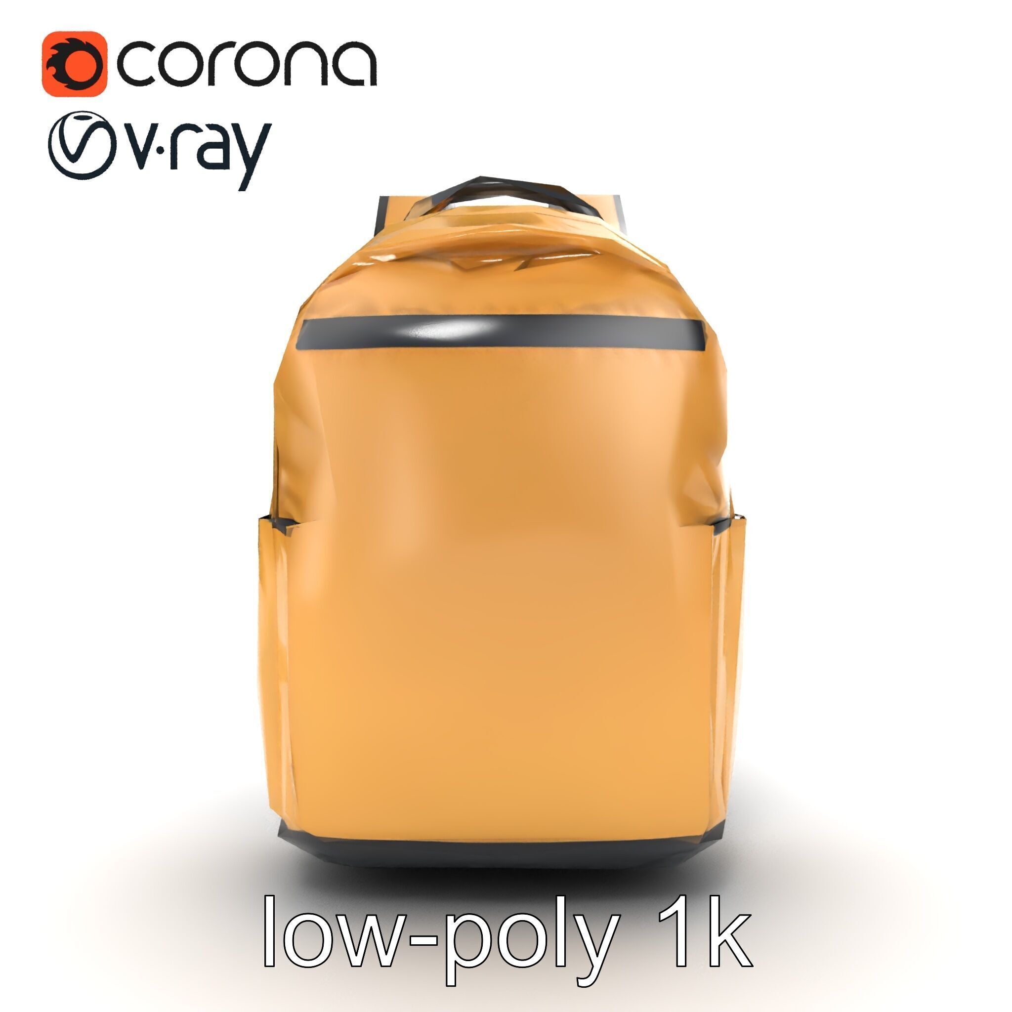 Minimalist Daypack Backpack Model Pack Low-poly 3D model_27