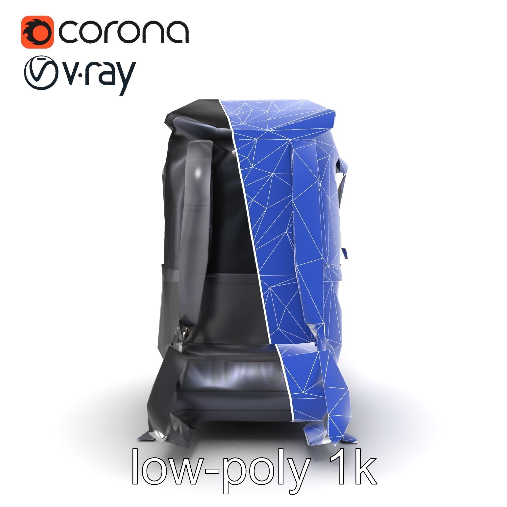 Waterproof Hiking Backpack model pack Low-poly 3D model_20