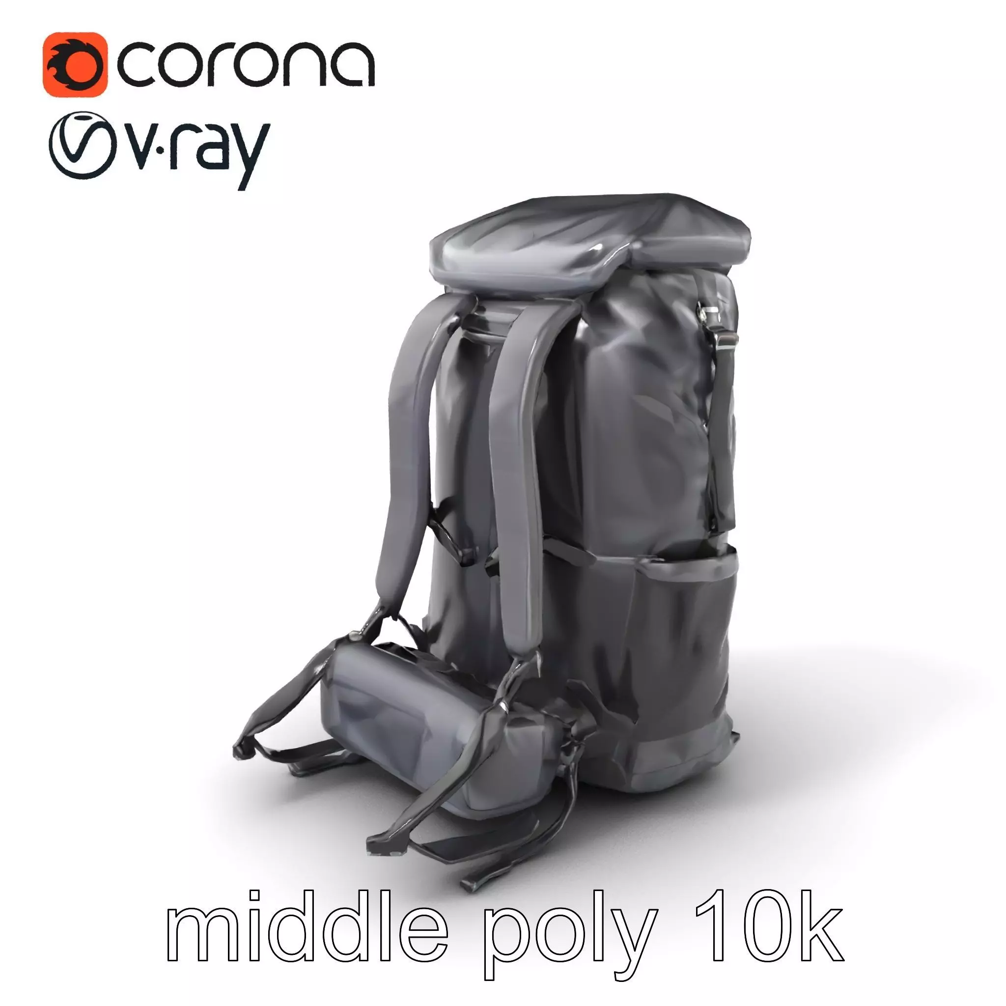 Waterproof Hiking Backpack model pack Low-poly 3D model_0