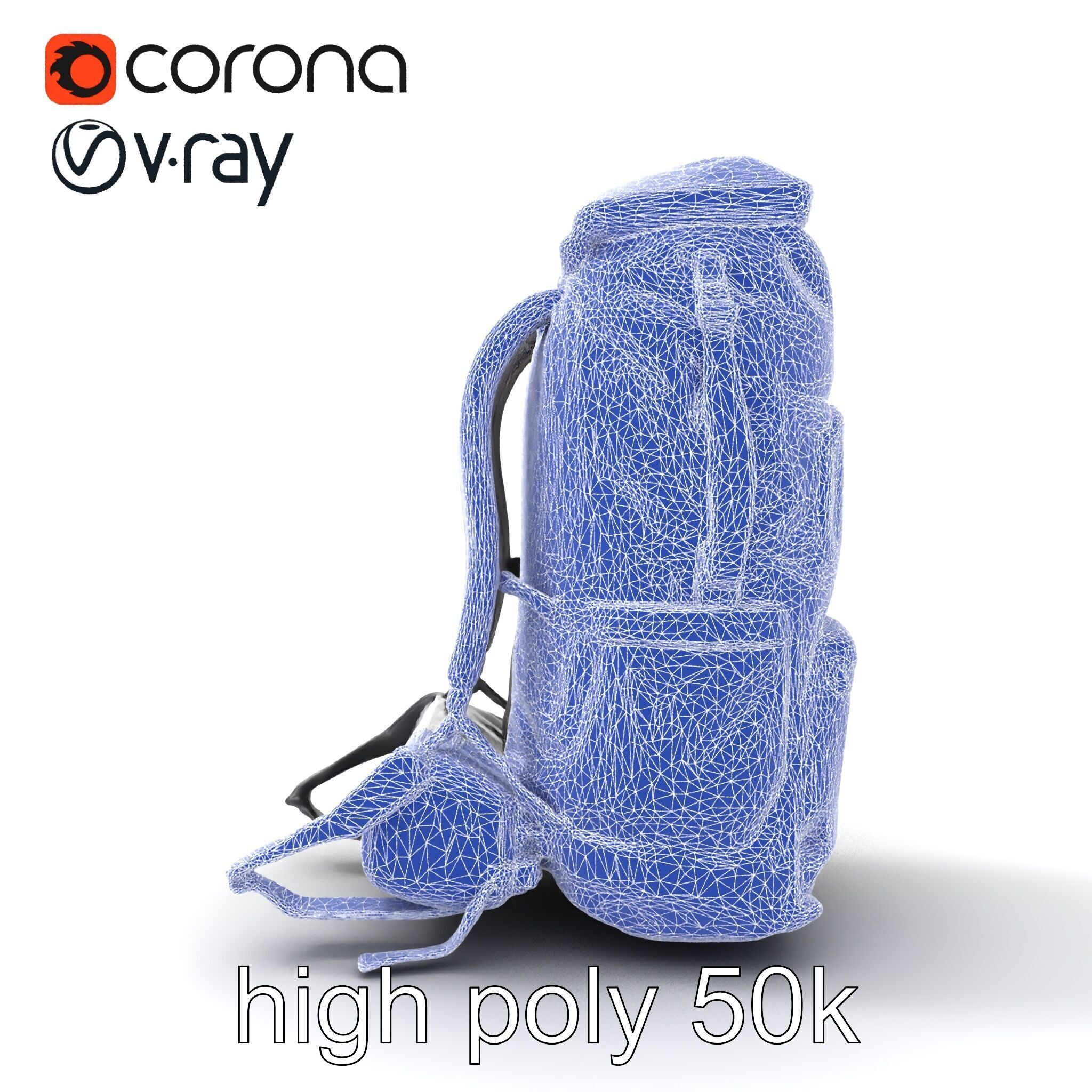 Waterproof Hiking Backpack model pack Low-poly 3D model_31