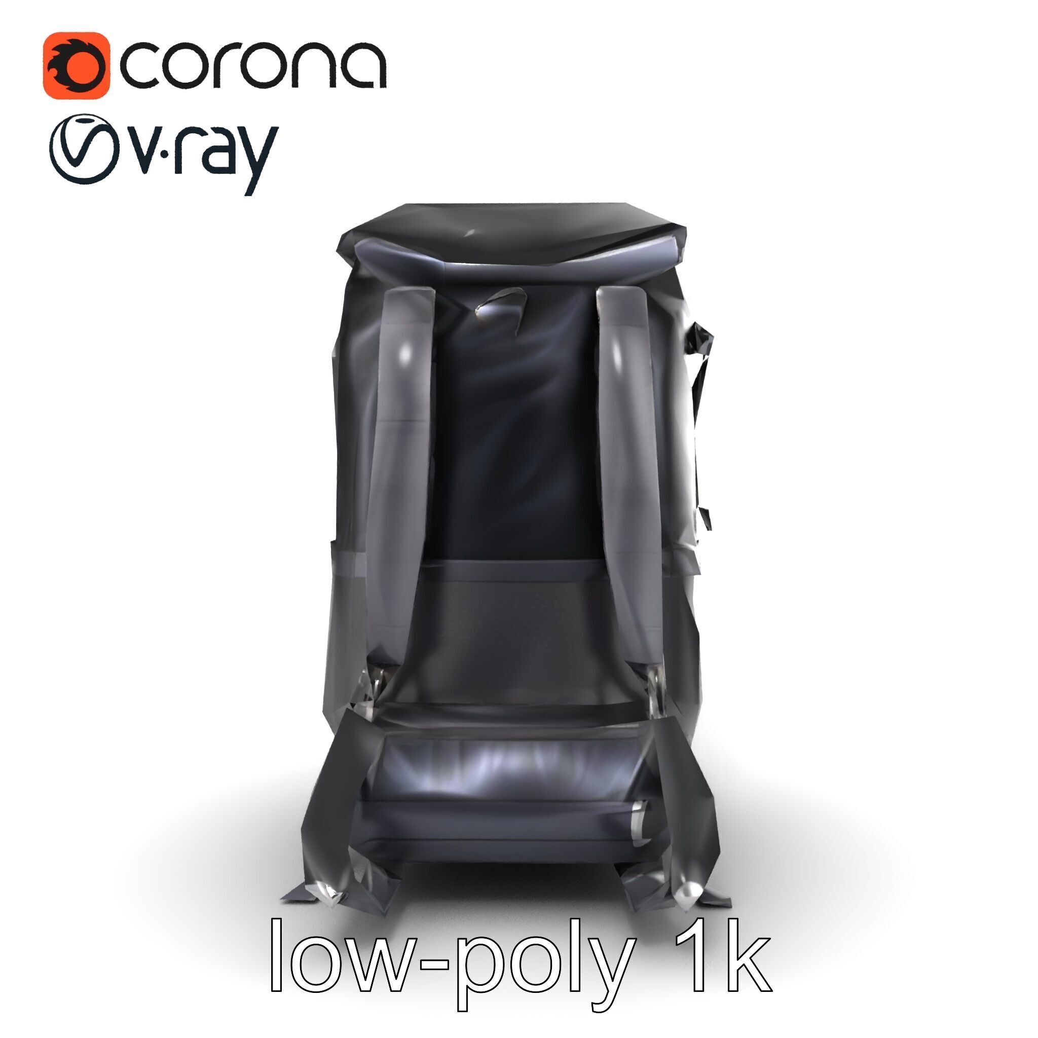 Waterproof Hiking Backpack model pack Low-poly 3D model_32