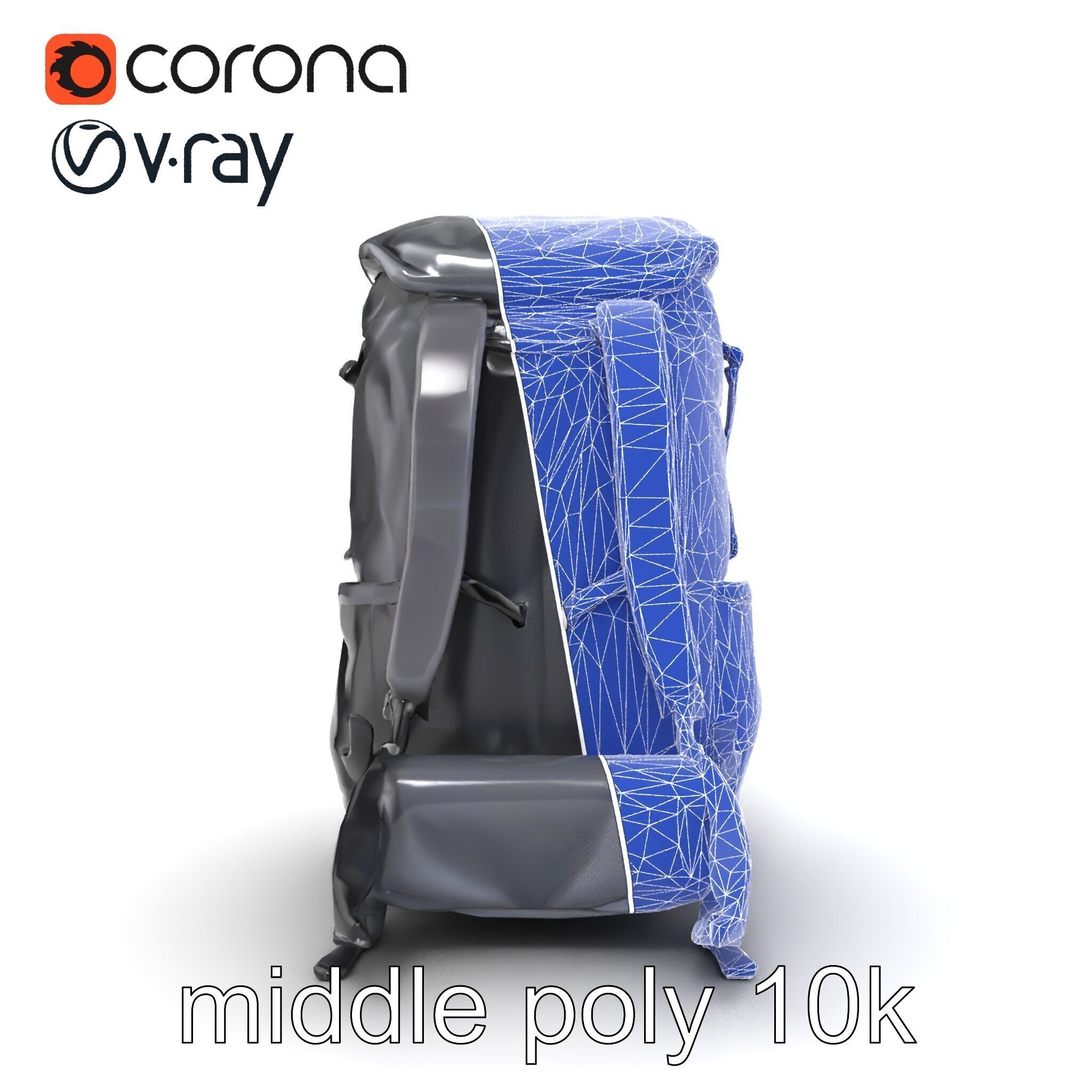 Waterproof Hiking Backpack model pack Low-poly 3D model_25