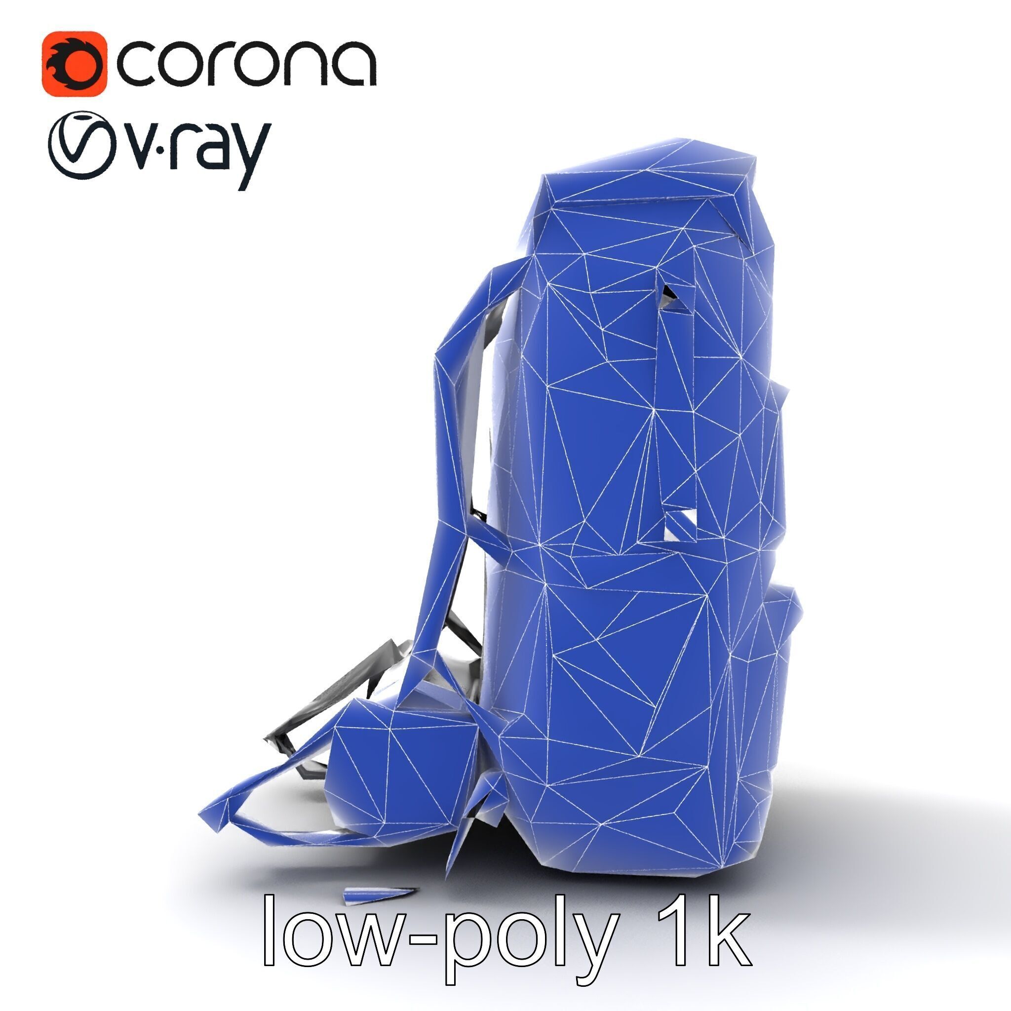 Waterproof Hiking Backpack model pack Low-poly 3D model_23