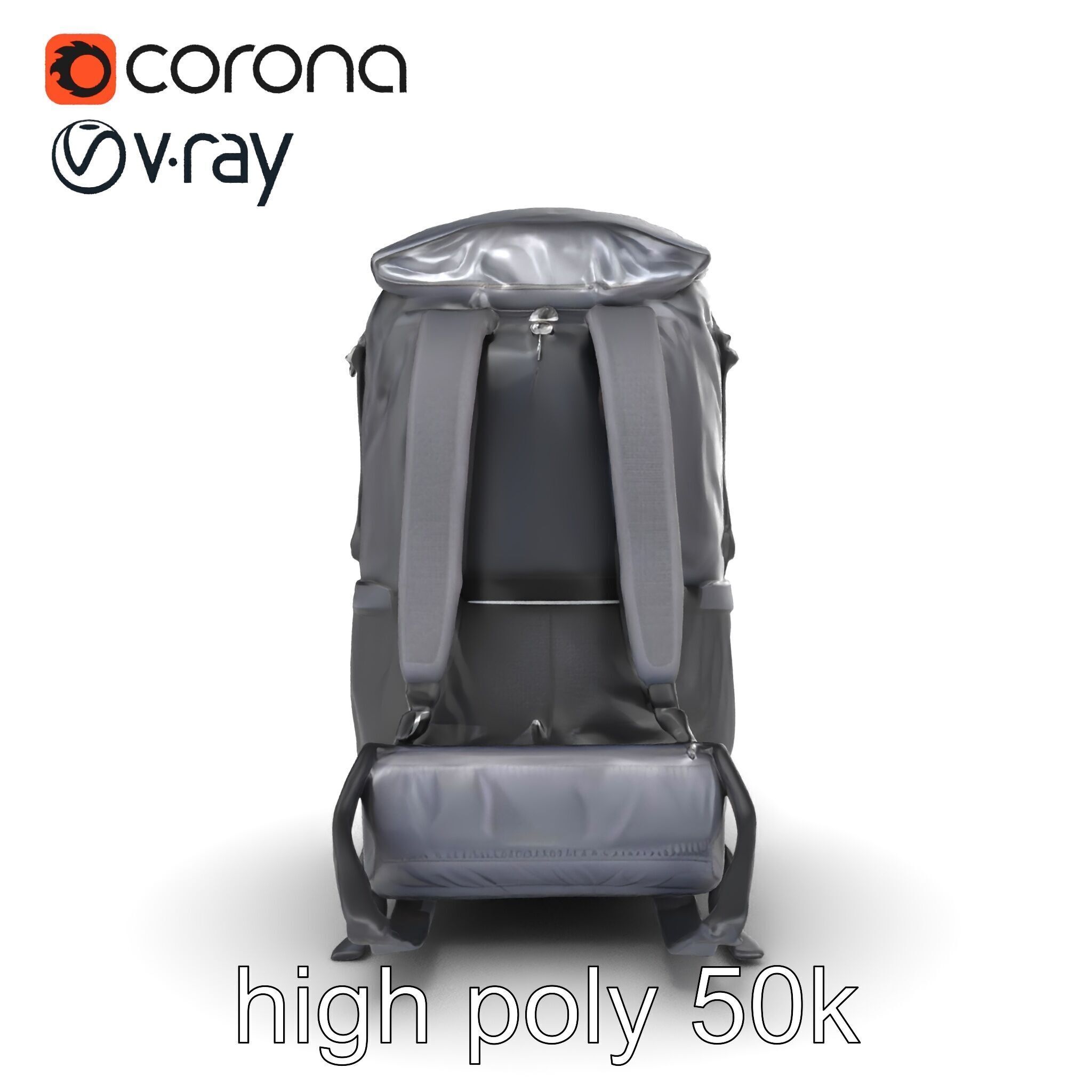 Waterproof Hiking Backpack model pack Low-poly 3D model_22