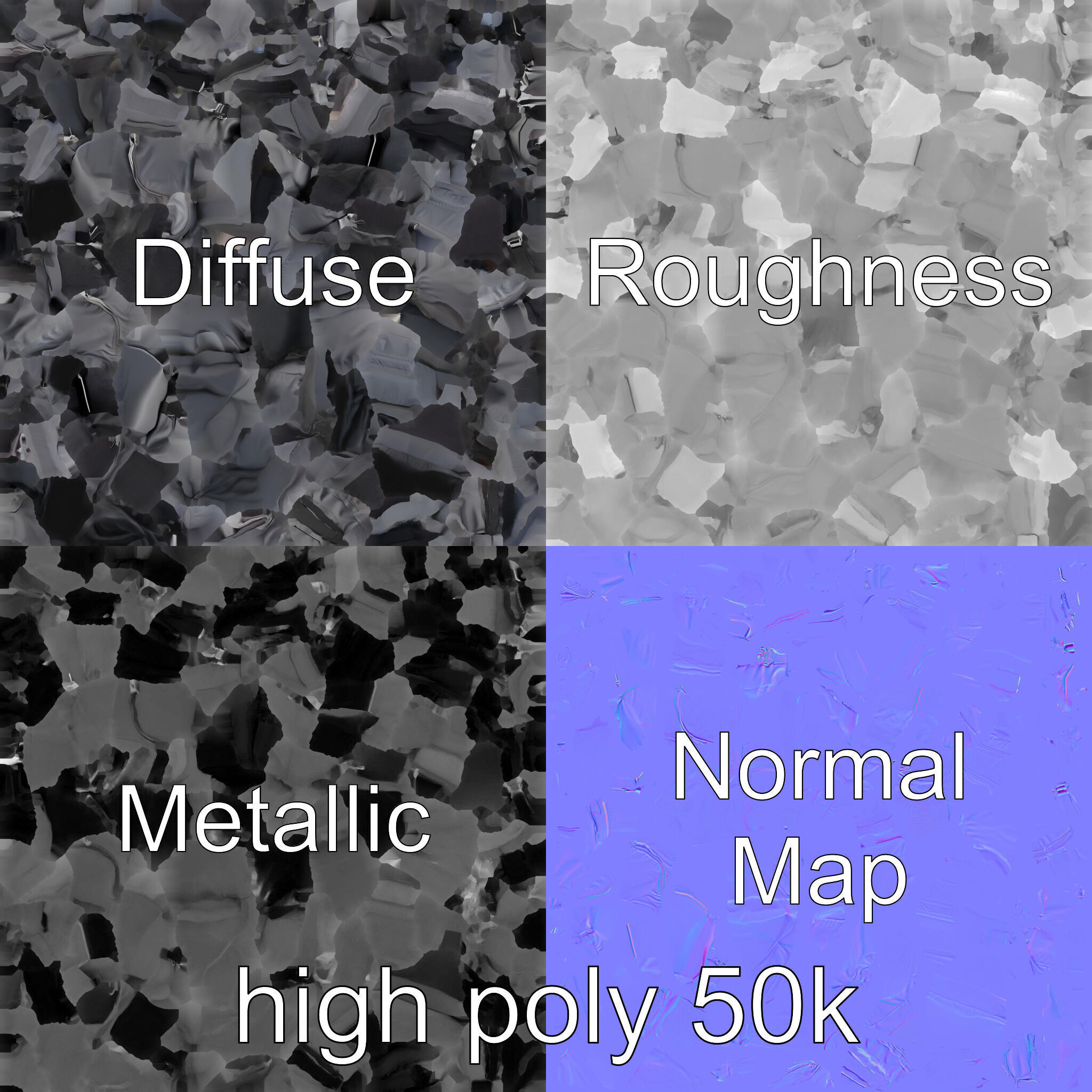 Waterproof Hiking Backpack model pack Low-poly 3D model_3