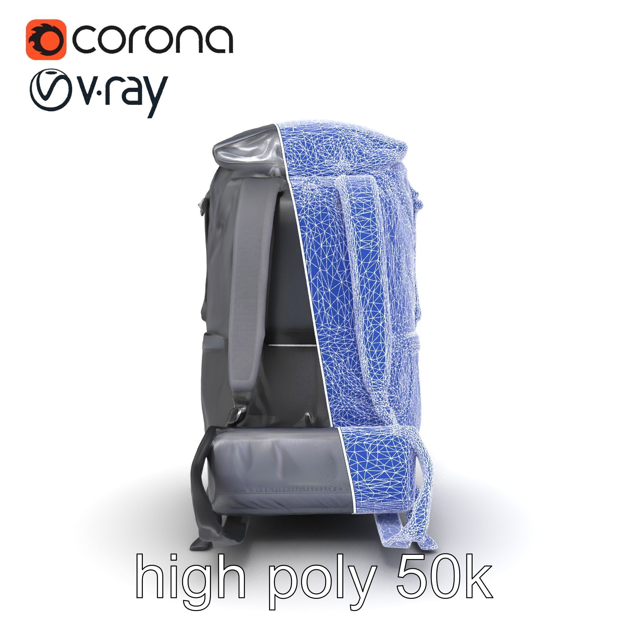 Waterproof Hiking Backpack model pack Low-poly 3D model_19