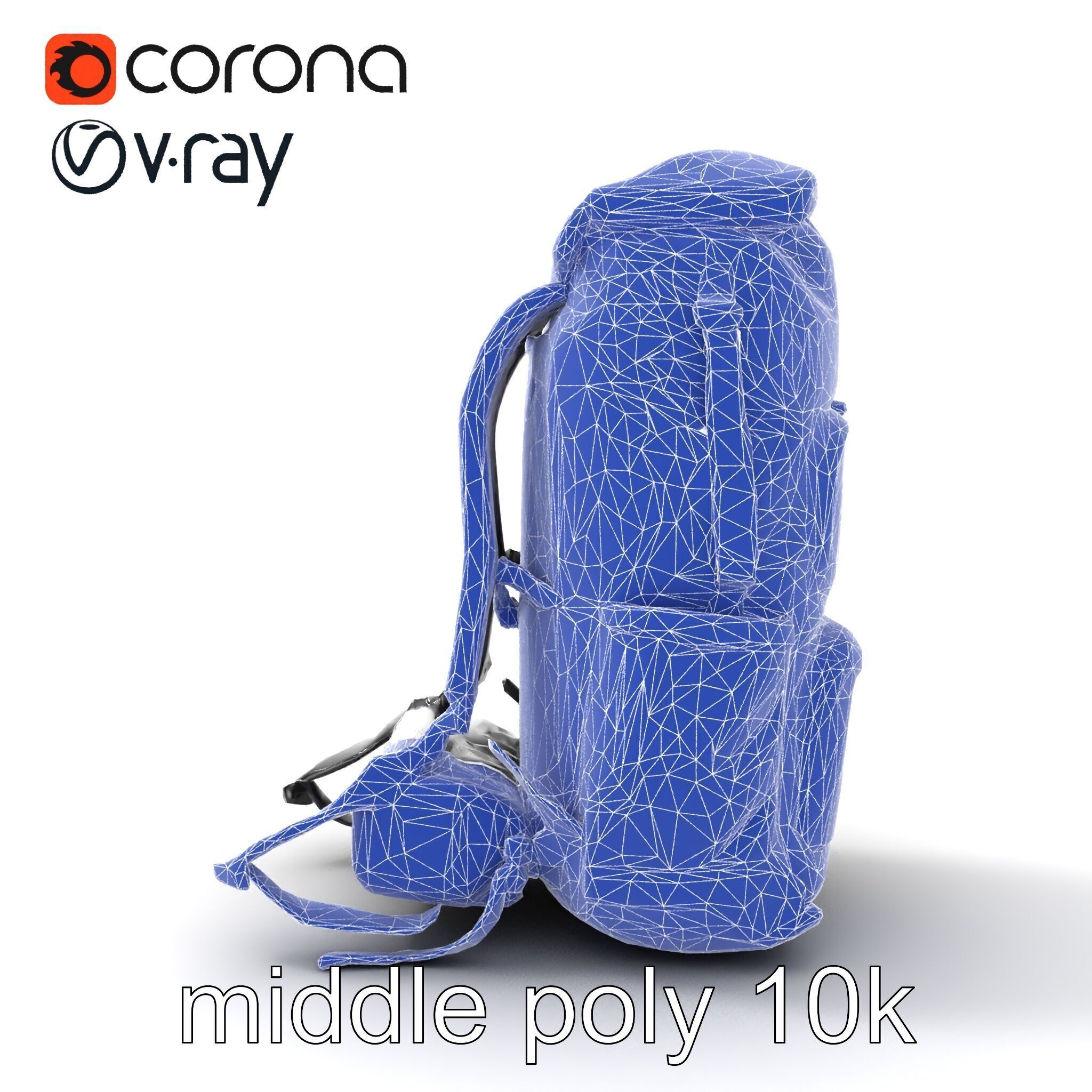 Waterproof Hiking Backpack model pack Low-poly 3D model_26