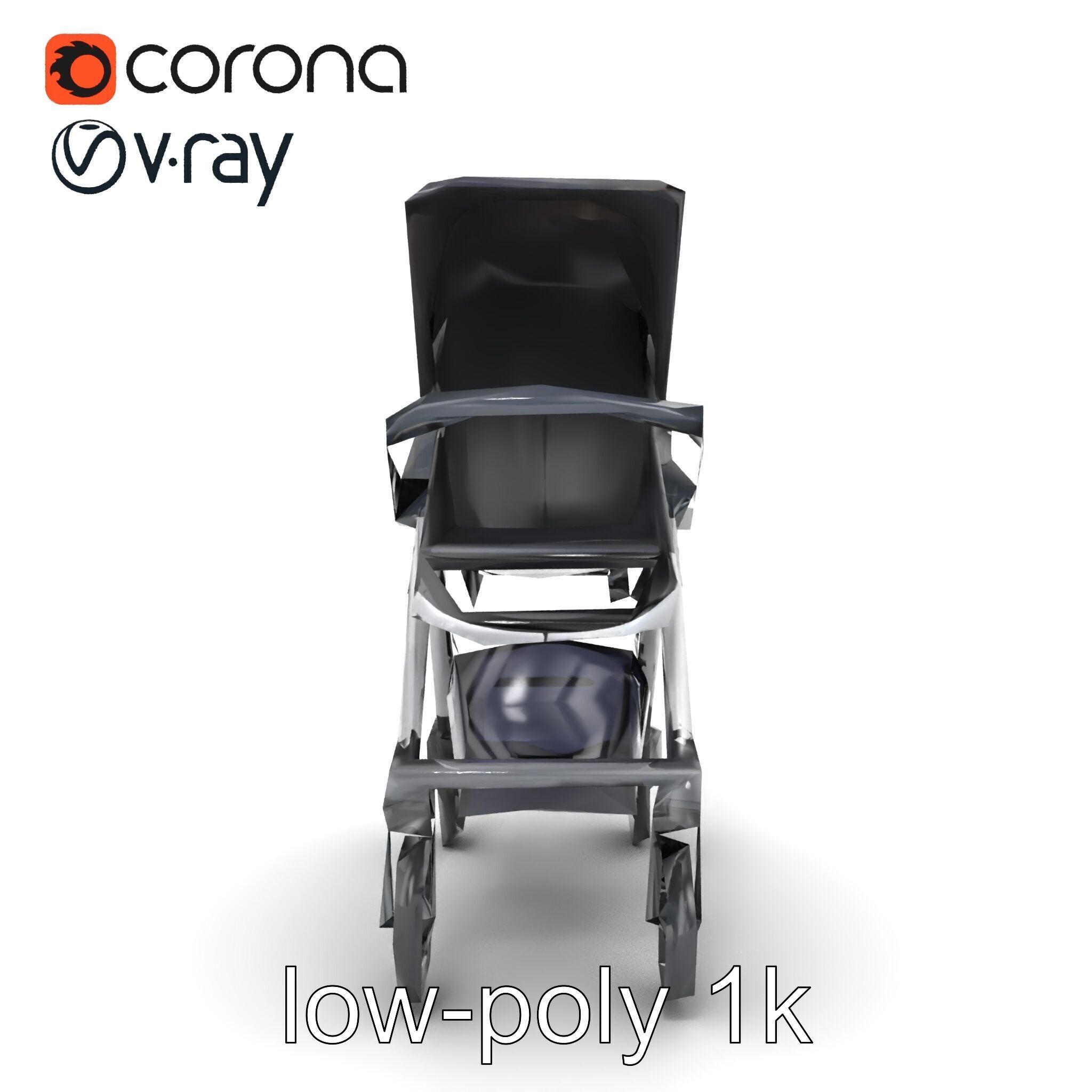 Umbrella Stroller Compact Travel model pack Low-poly 3D model_29
