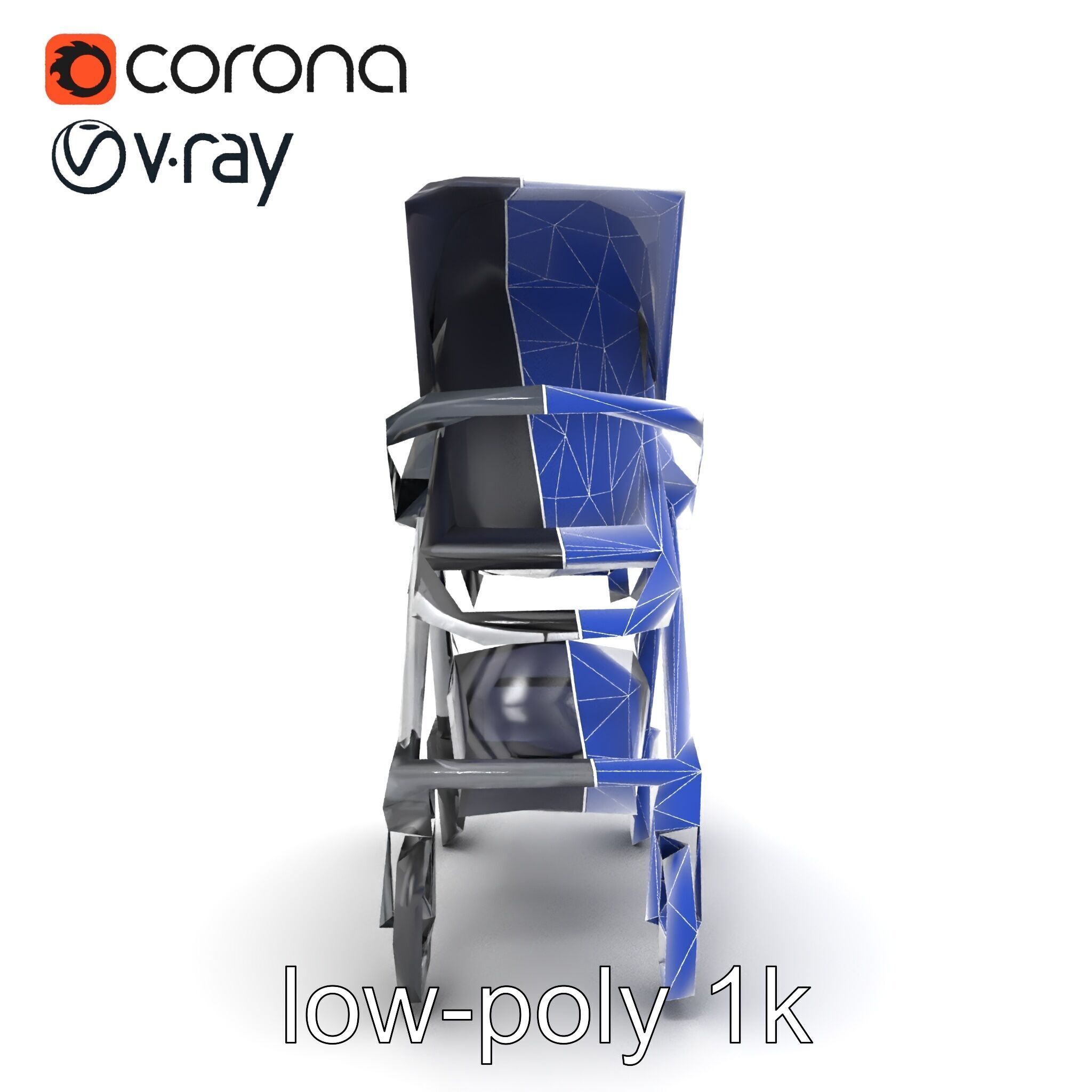 Umbrella Stroller Compact Travel model pack Low-poly 3D model_28