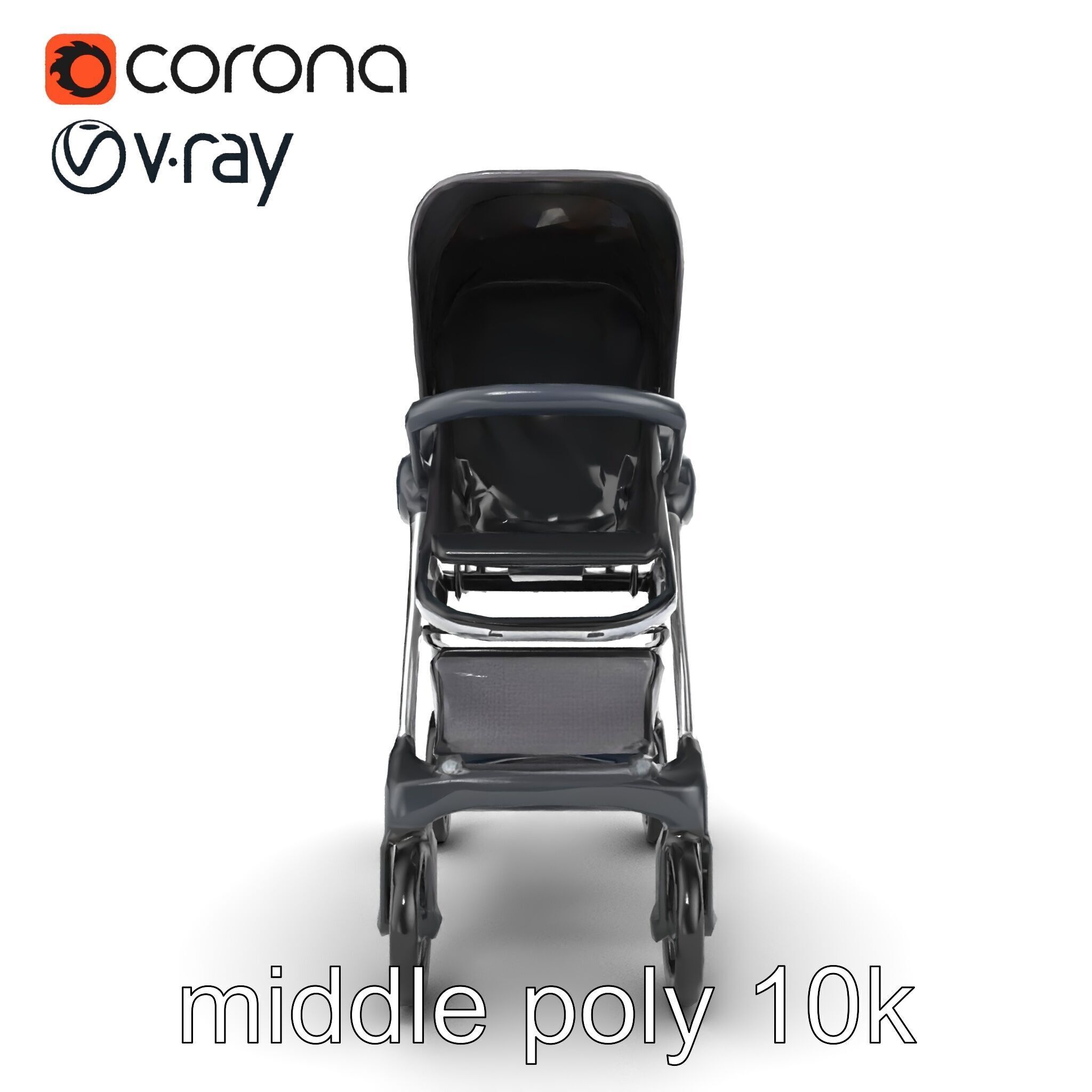 Umbrella Stroller Compact Travel model pack Low-poly 3D model_24