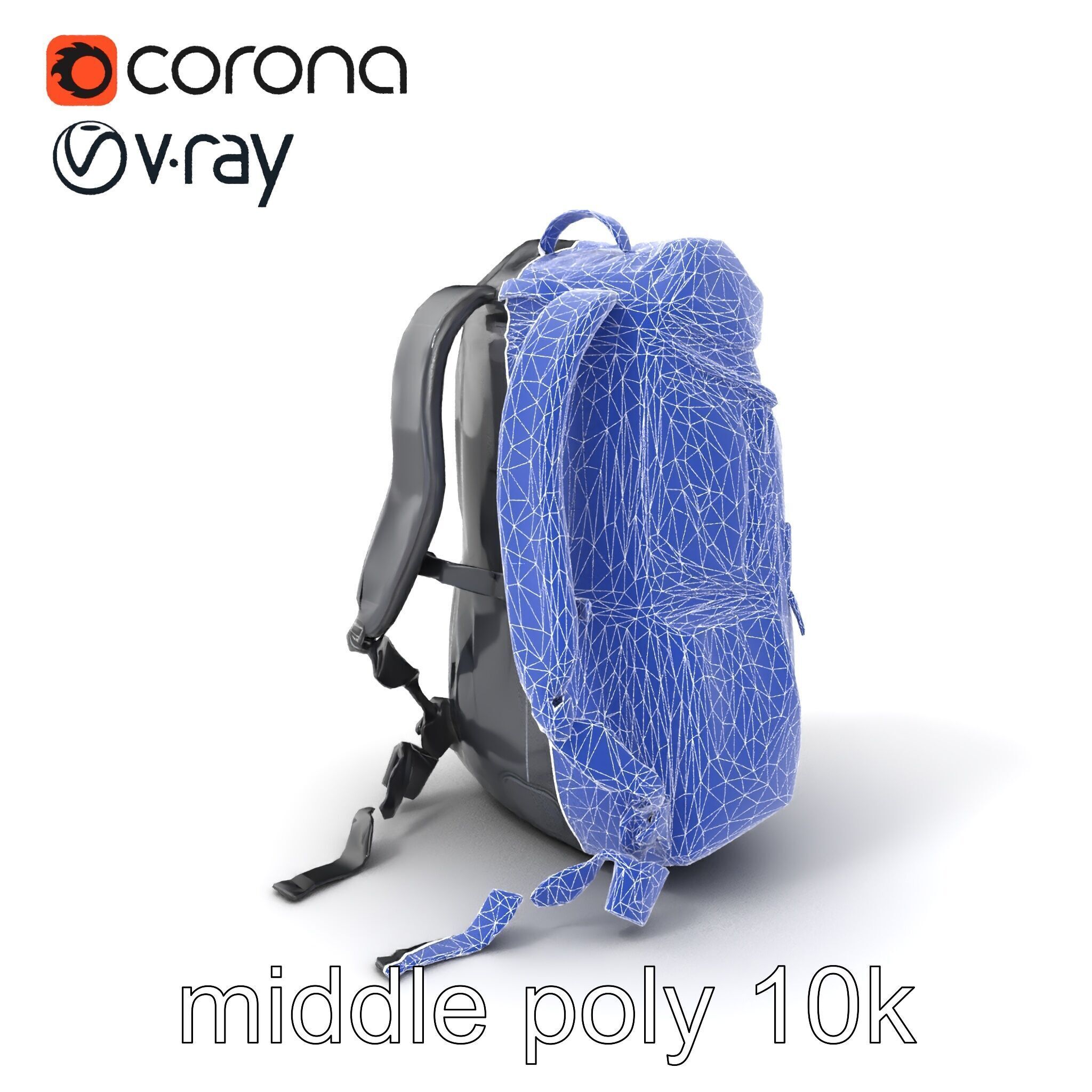 Lightweight Daypack with Ventilated Harness model pack Low-poly 3D model_5
