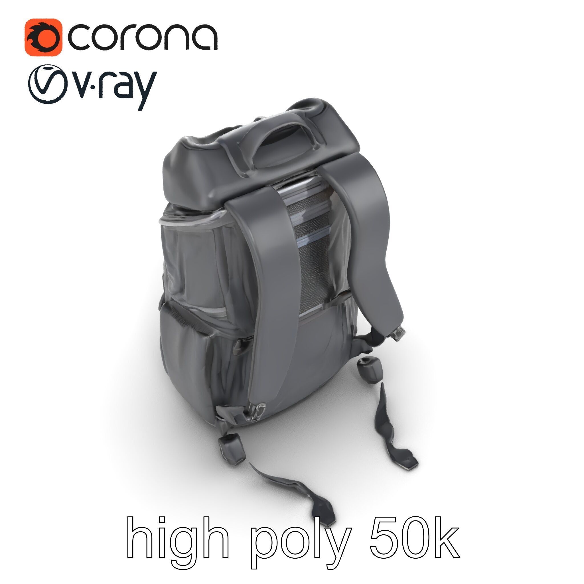 Lightweight Daypack with Ventilated Harness model pack Low-poly 3D model_20
