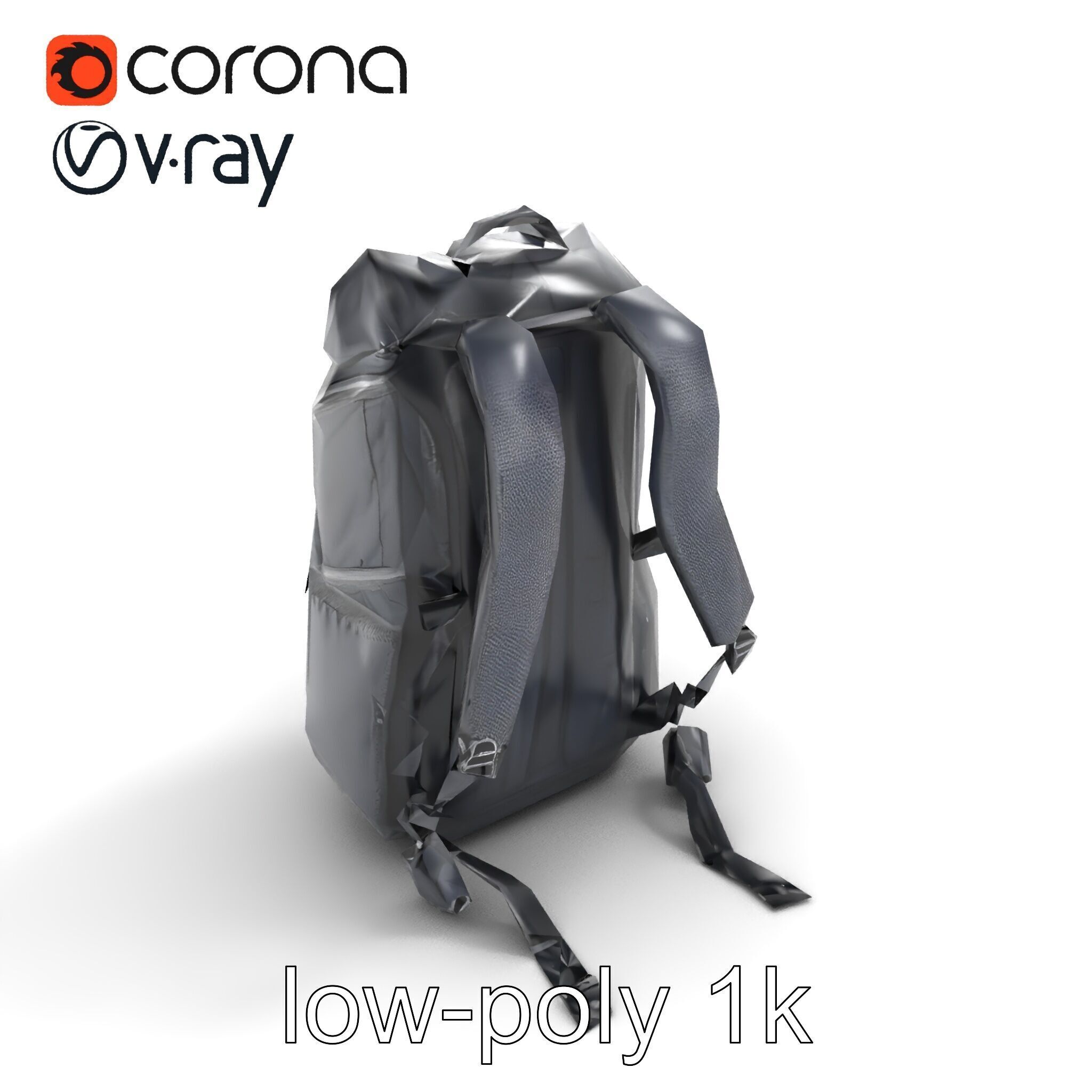 Lightweight Daypack with Ventilated Harness model pack Low-poly 3D model_8