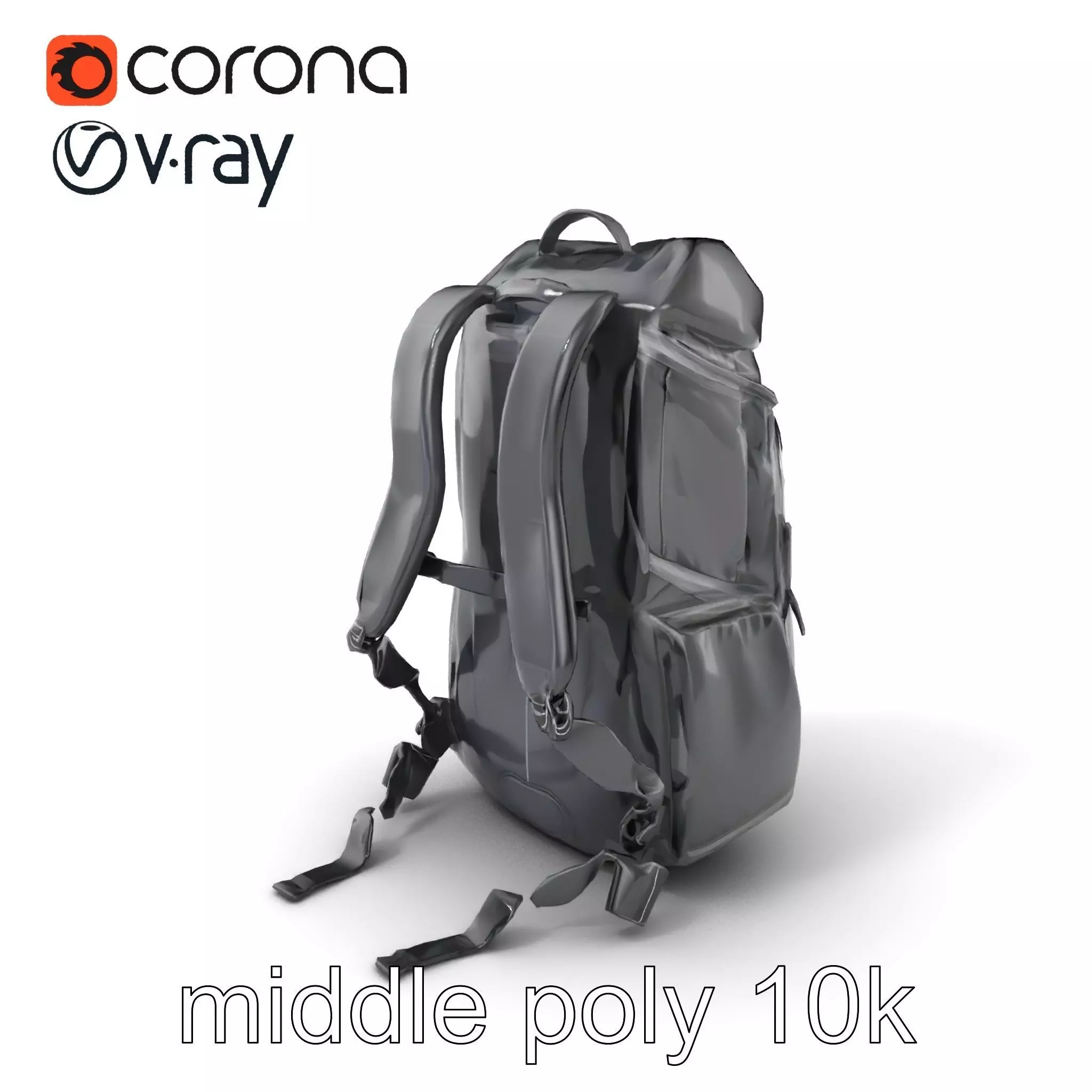 Lightweight Daypack with Ventilated Harness model pack Low-poly 3D model_0