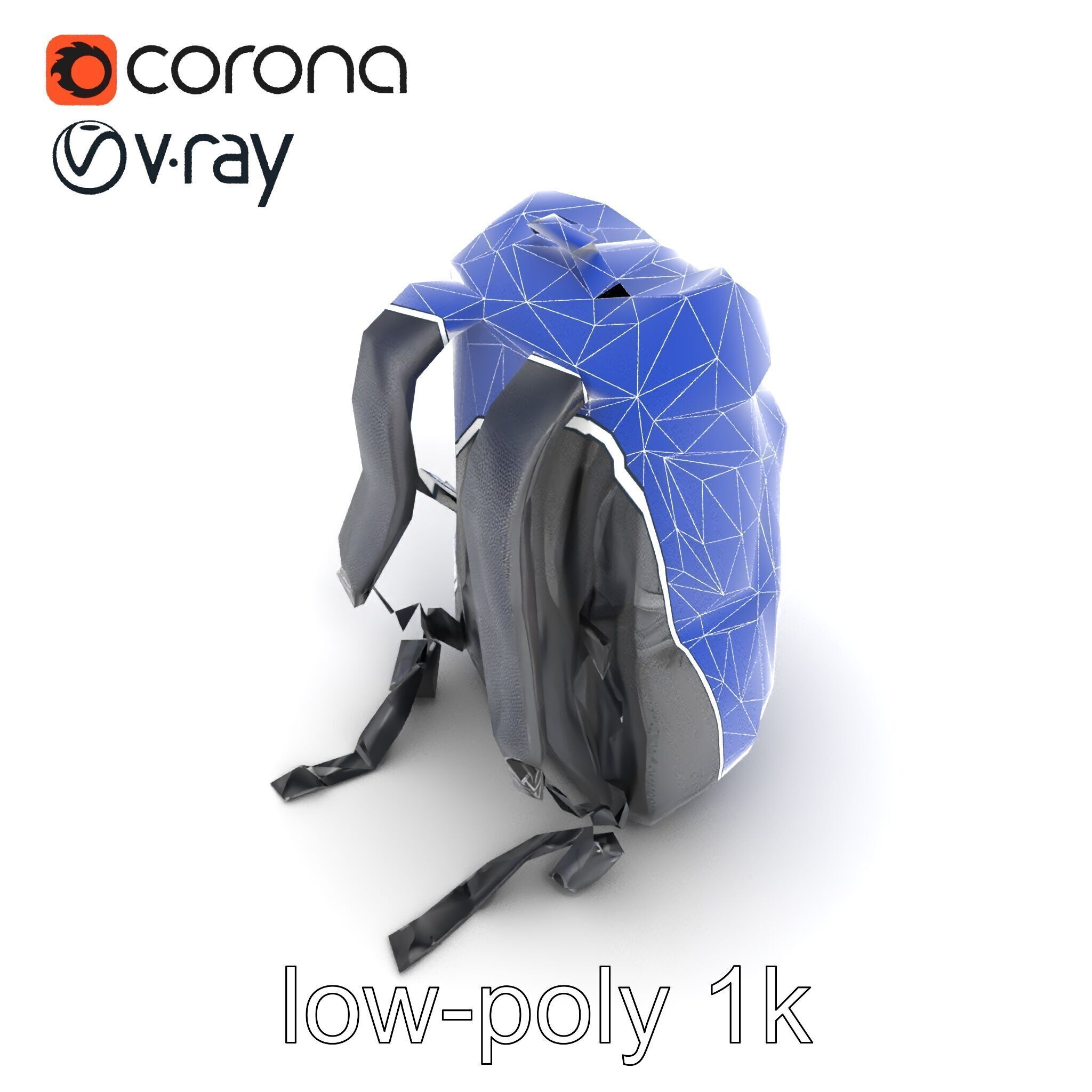 Lightweight Daypack with Ventilated Harness model pack Low-poly 3D model_11