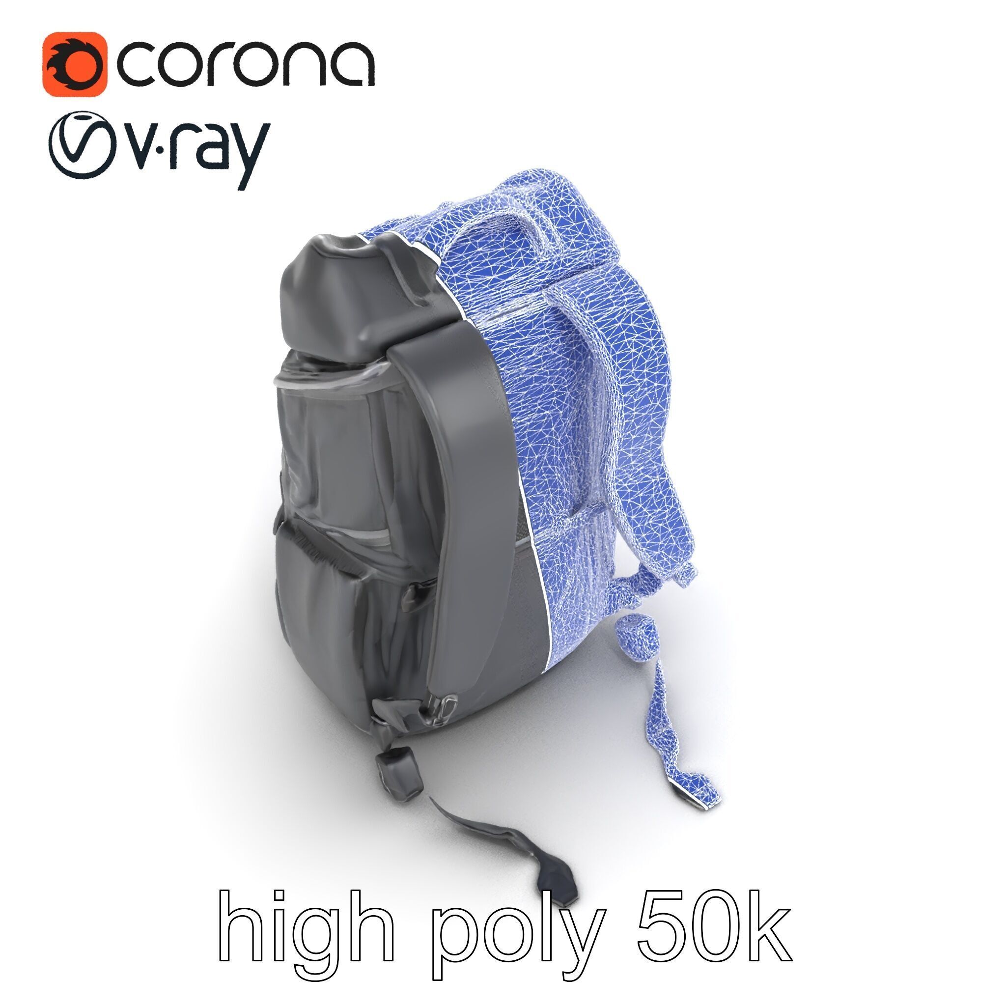 Lightweight Daypack with Ventilated Harness model pack Low-poly 3D model_27