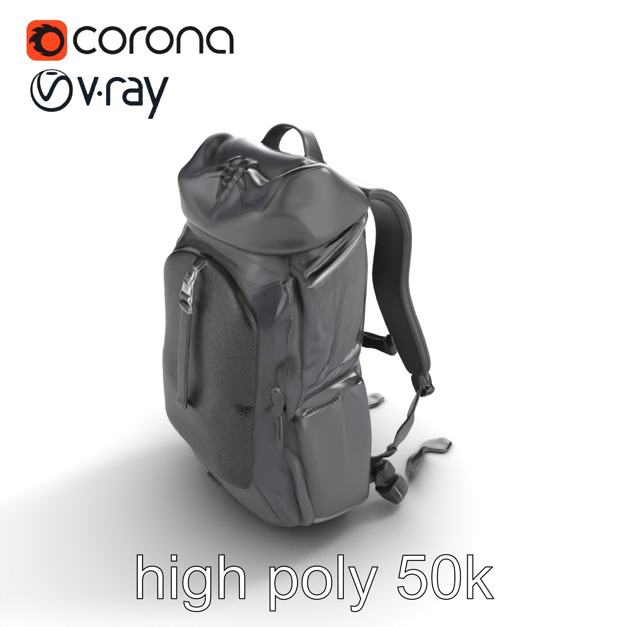 Lightweight Daypack with Ventilated Harness model pack Low-poly 3D model_9