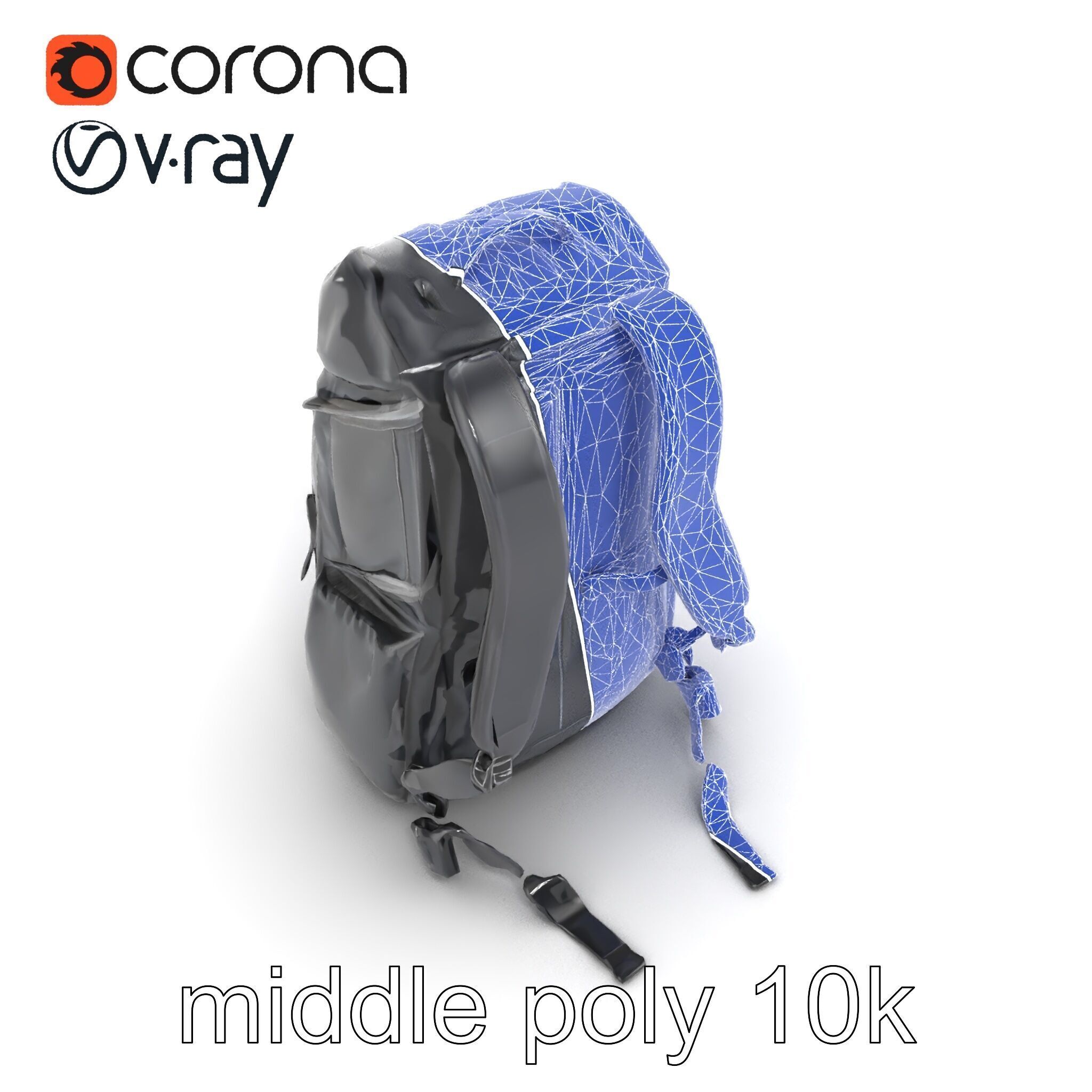 Lightweight Daypack with Ventilated Harness model pack Low-poly 3D model_22