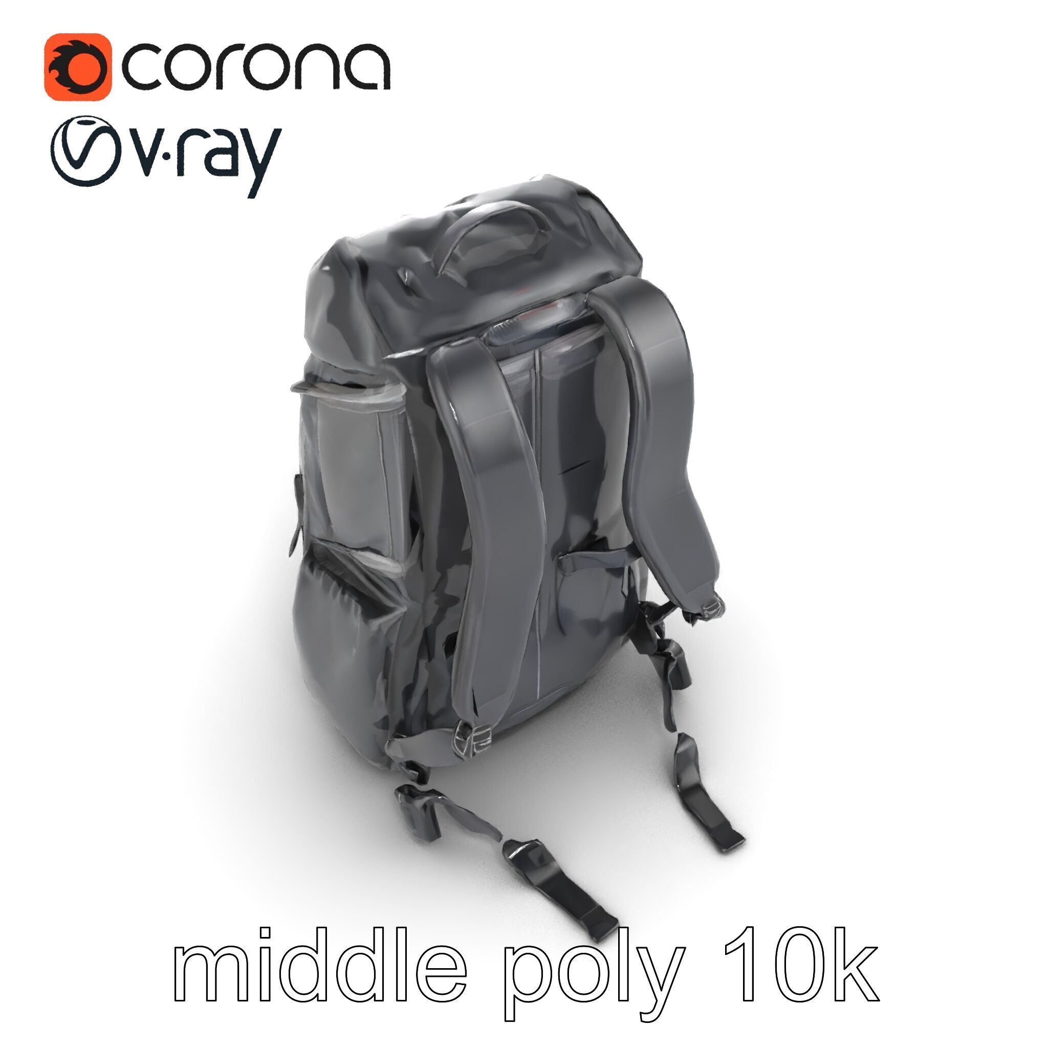 Lightweight Daypack with Ventilated Harness model pack Low-poly 3D model_18