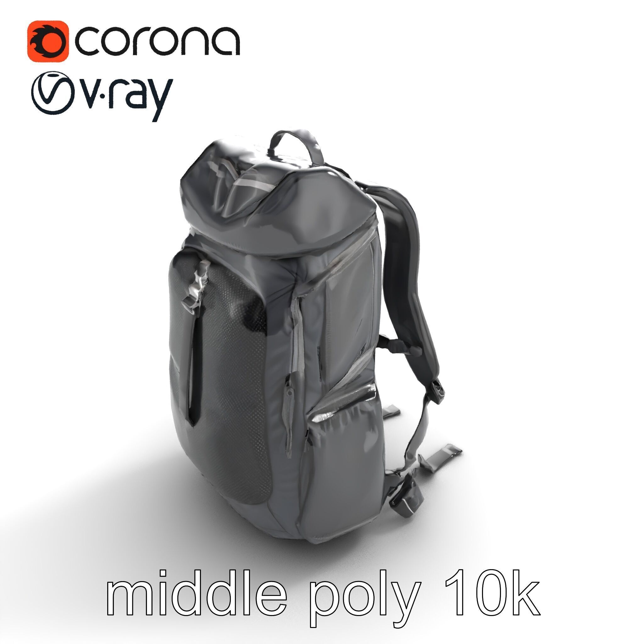 Lightweight Daypack with Ventilated Harness model pack Low-poly 3D model_7