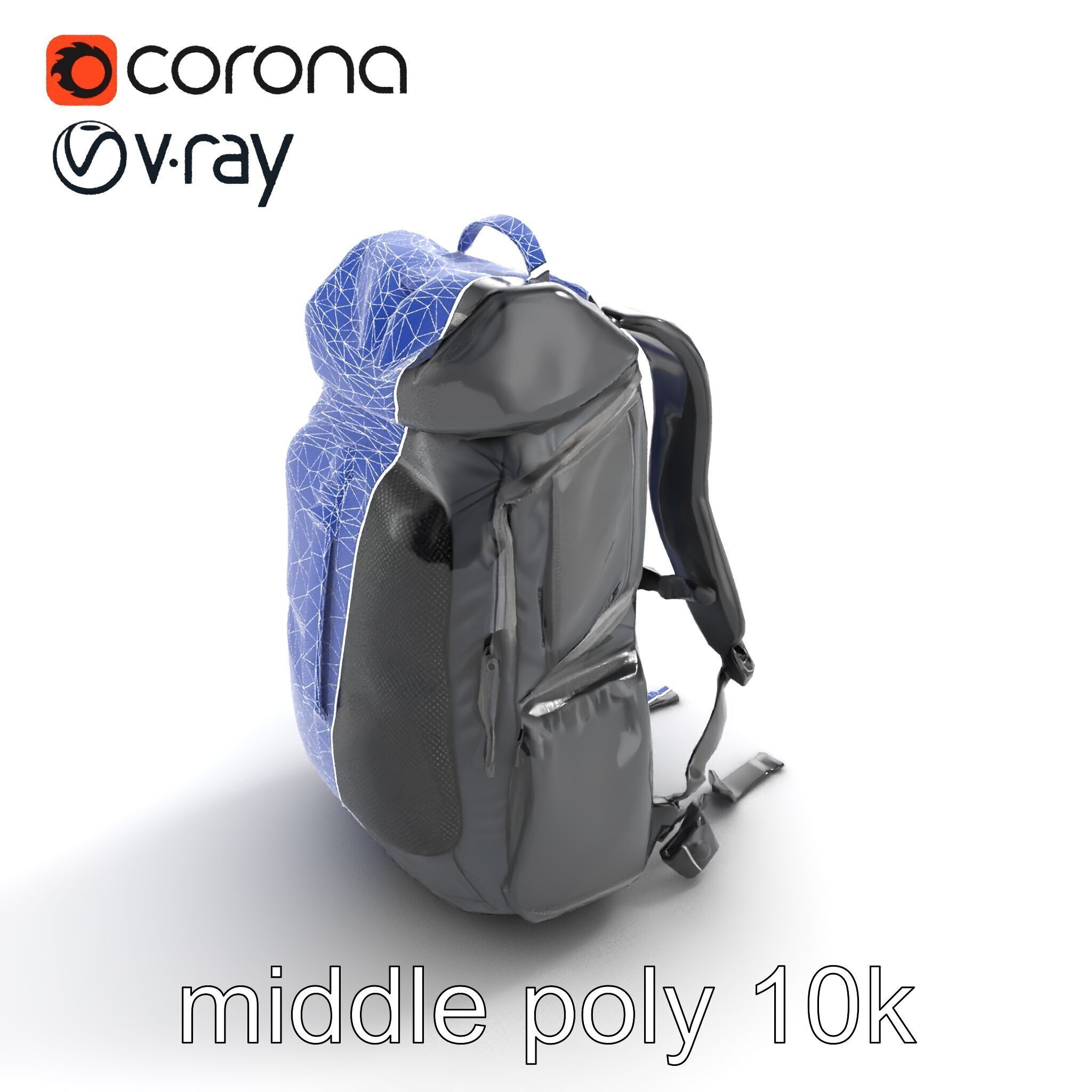 Lightweight Daypack with Ventilated Harness model pack Low-poly 3D model_21