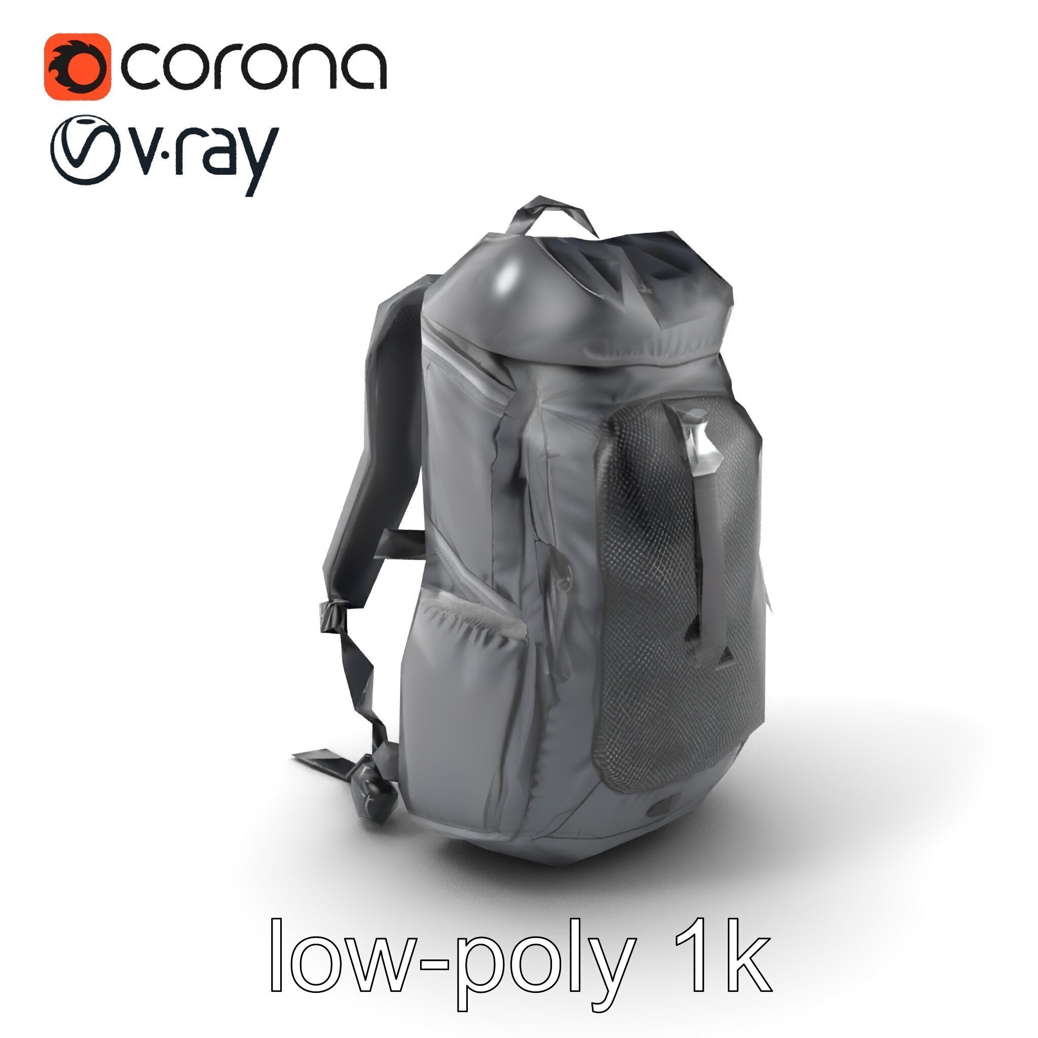 Lightweight Daypack with Ventilated Harness model pack Low-poly 3D model_4