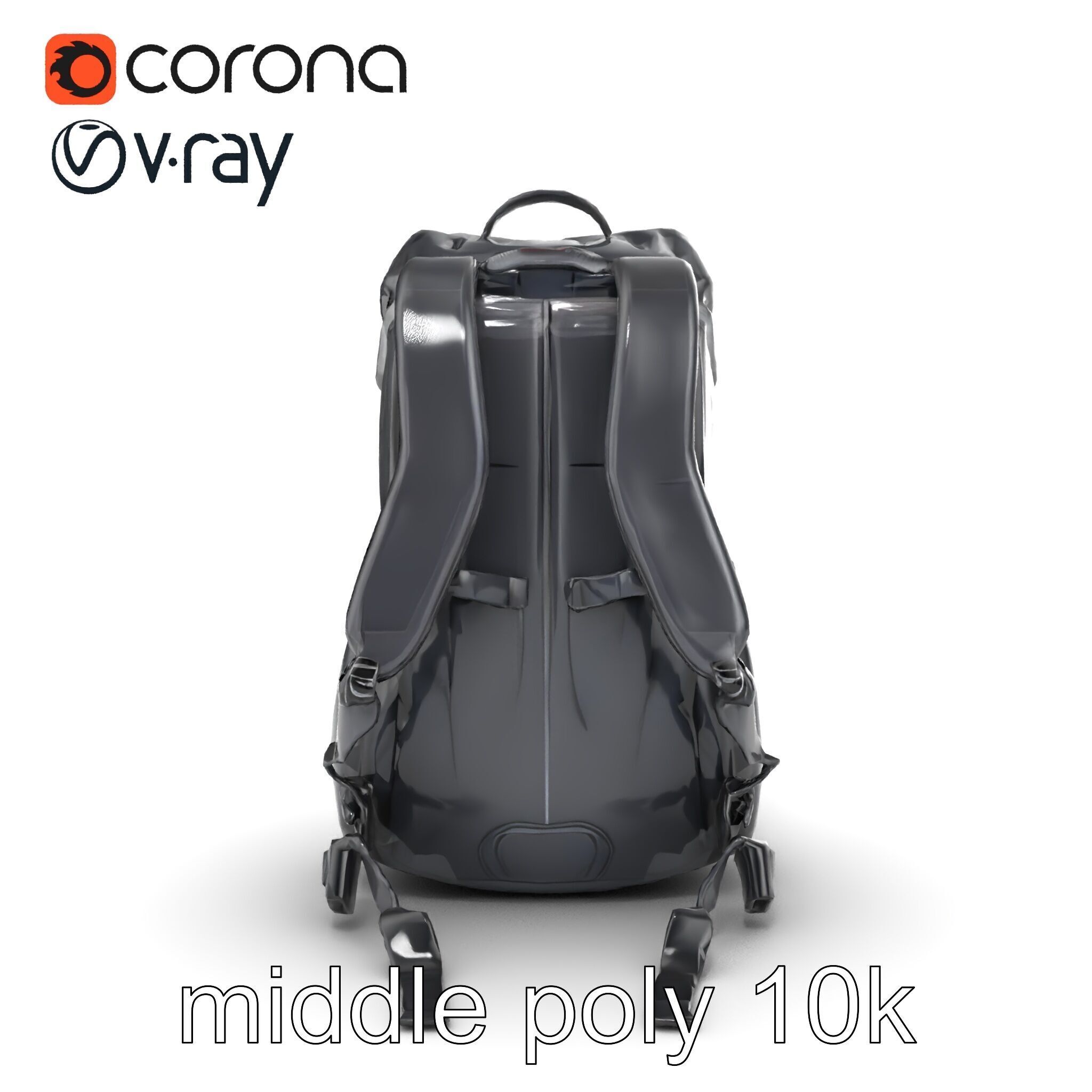 Lightweight Daypack with Ventilated Harness model pack Low-poly 3D model_16