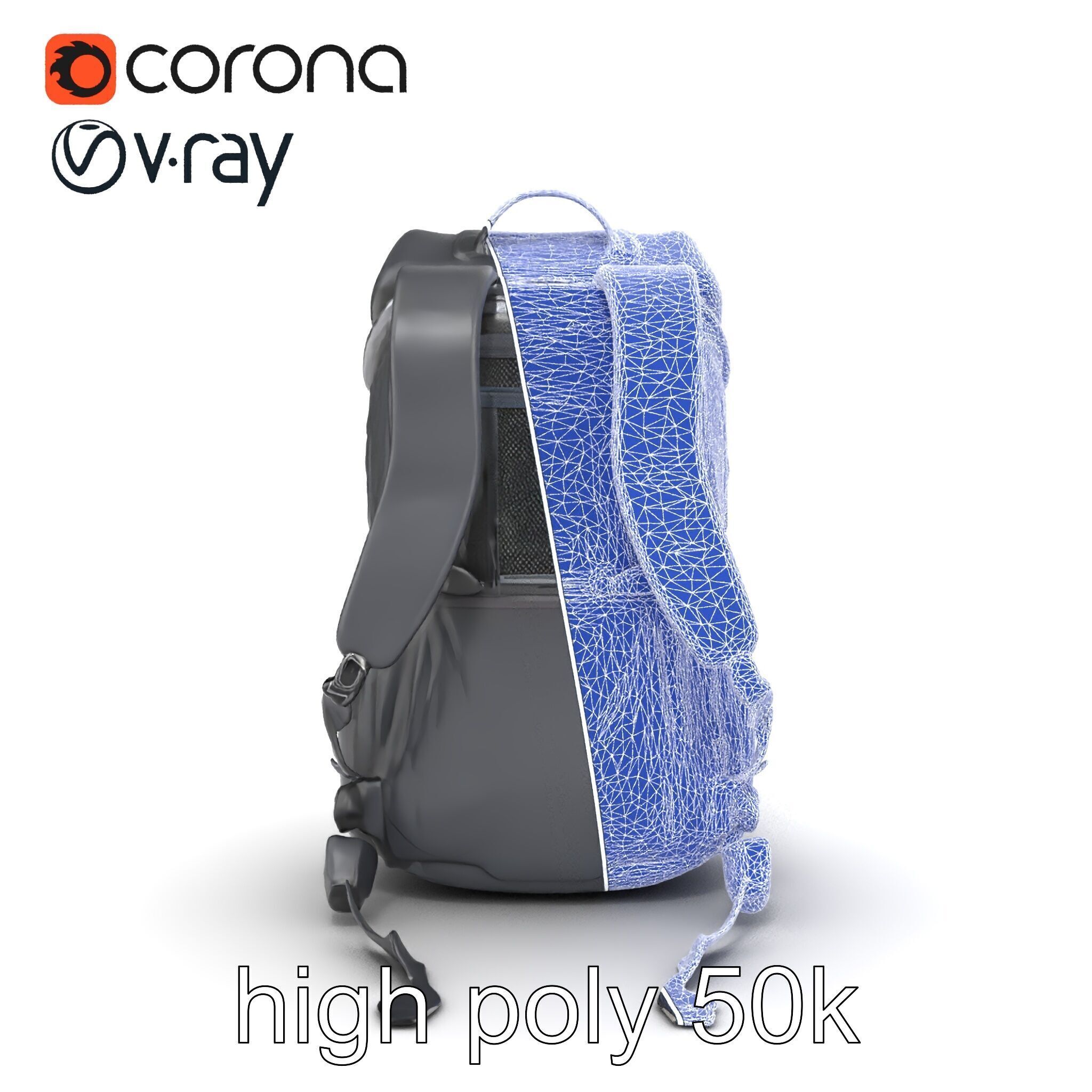 Lightweight Daypack with Ventilated Harness model pack Low-poly 3D model_28